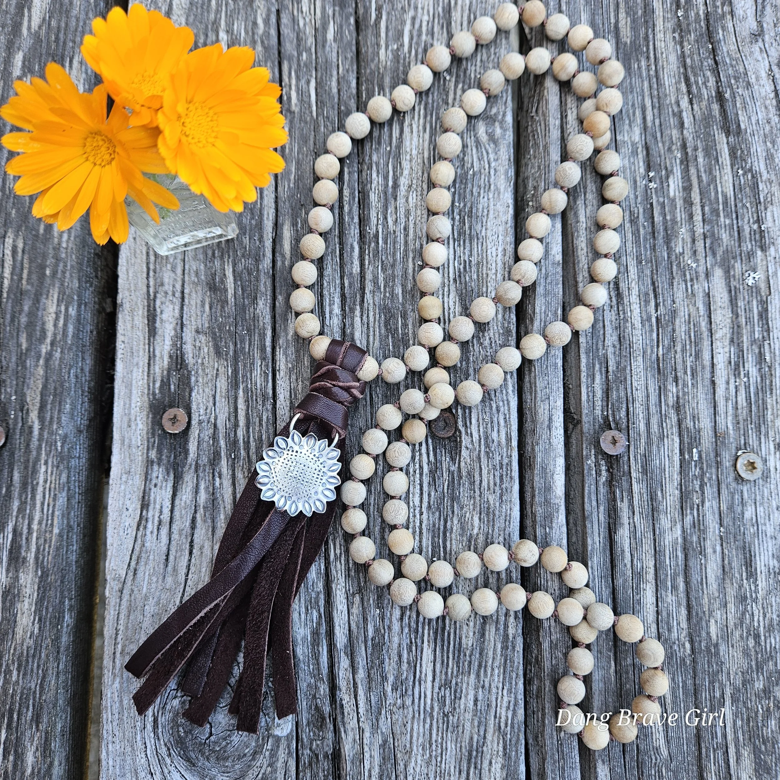 wood beaded mala