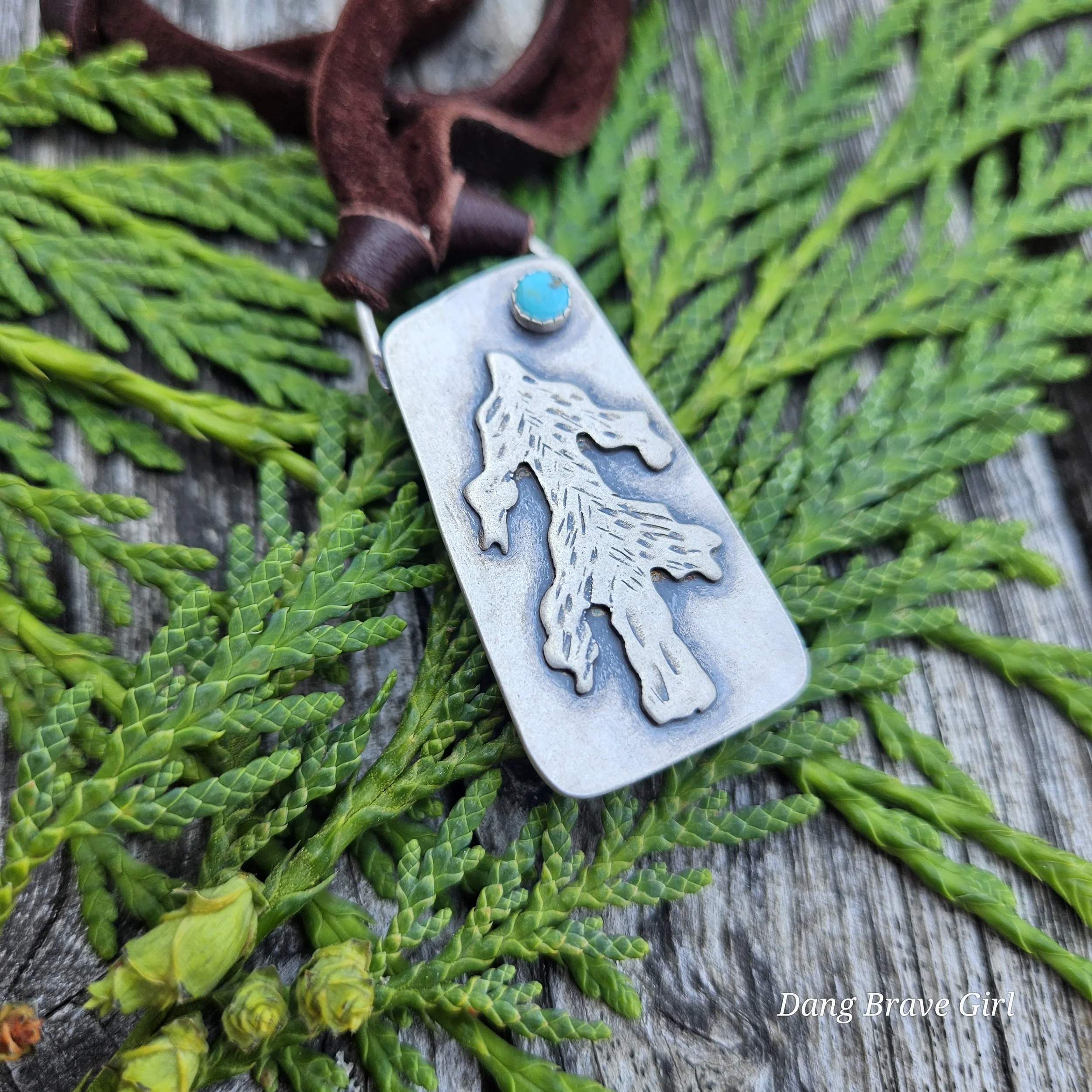 turquoise tree pendant