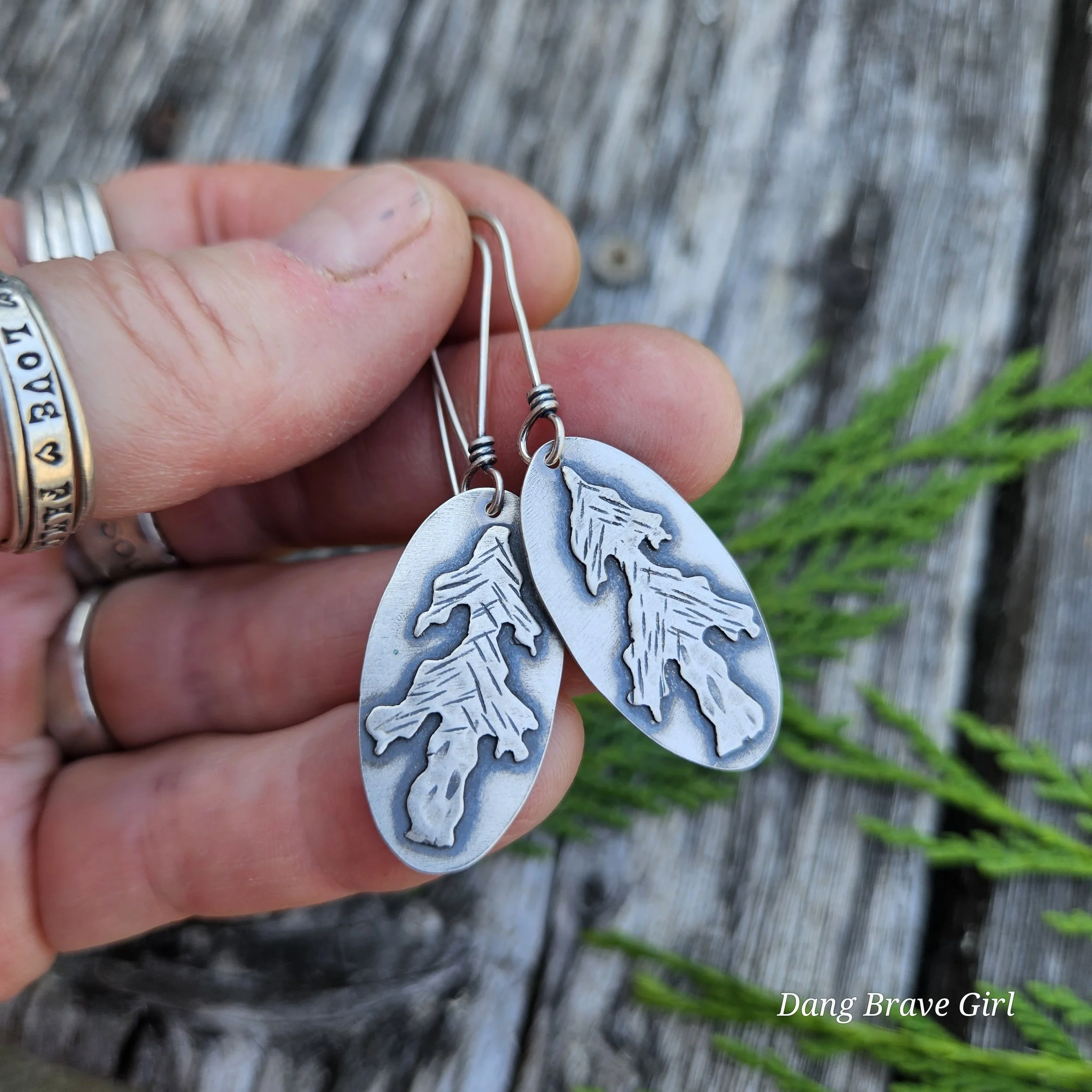 sterling silver tree earrings