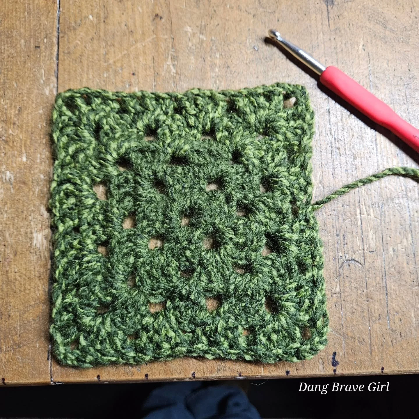 Here's something I never expected to see coming from my hands. And here's a reminder to try new things and in this case, honor old memories. I can't look at a afghan without thinking of my grandma.... especially the ones with granny squares. She made