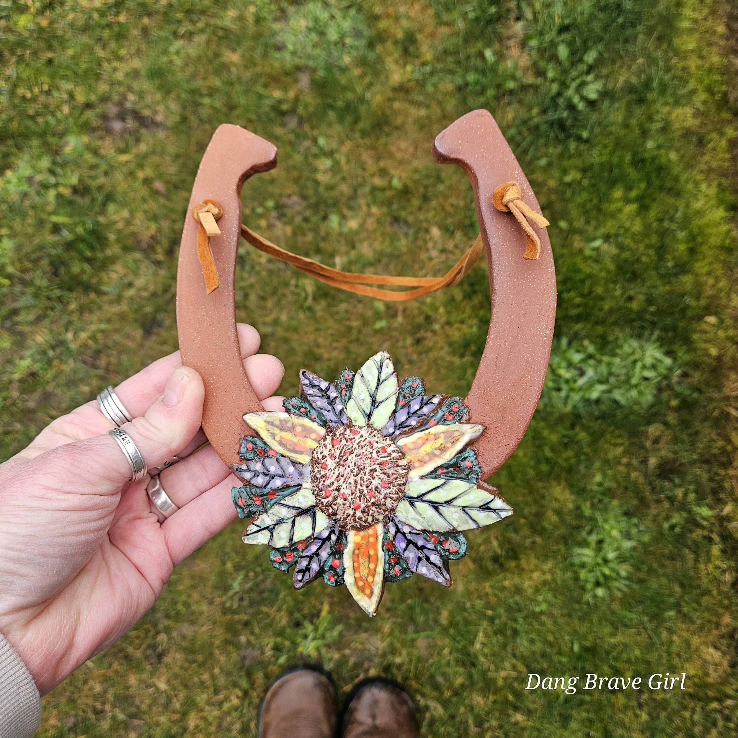 Sunflower Horseshoe Hanger