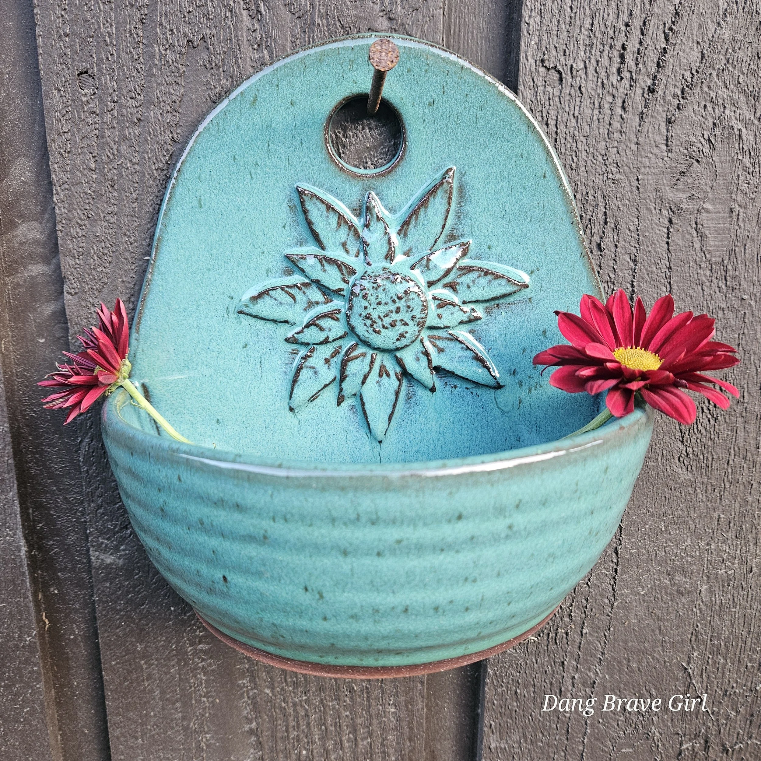 Sunflower Planter Wall Hanger -Listing for 1 Larger Size