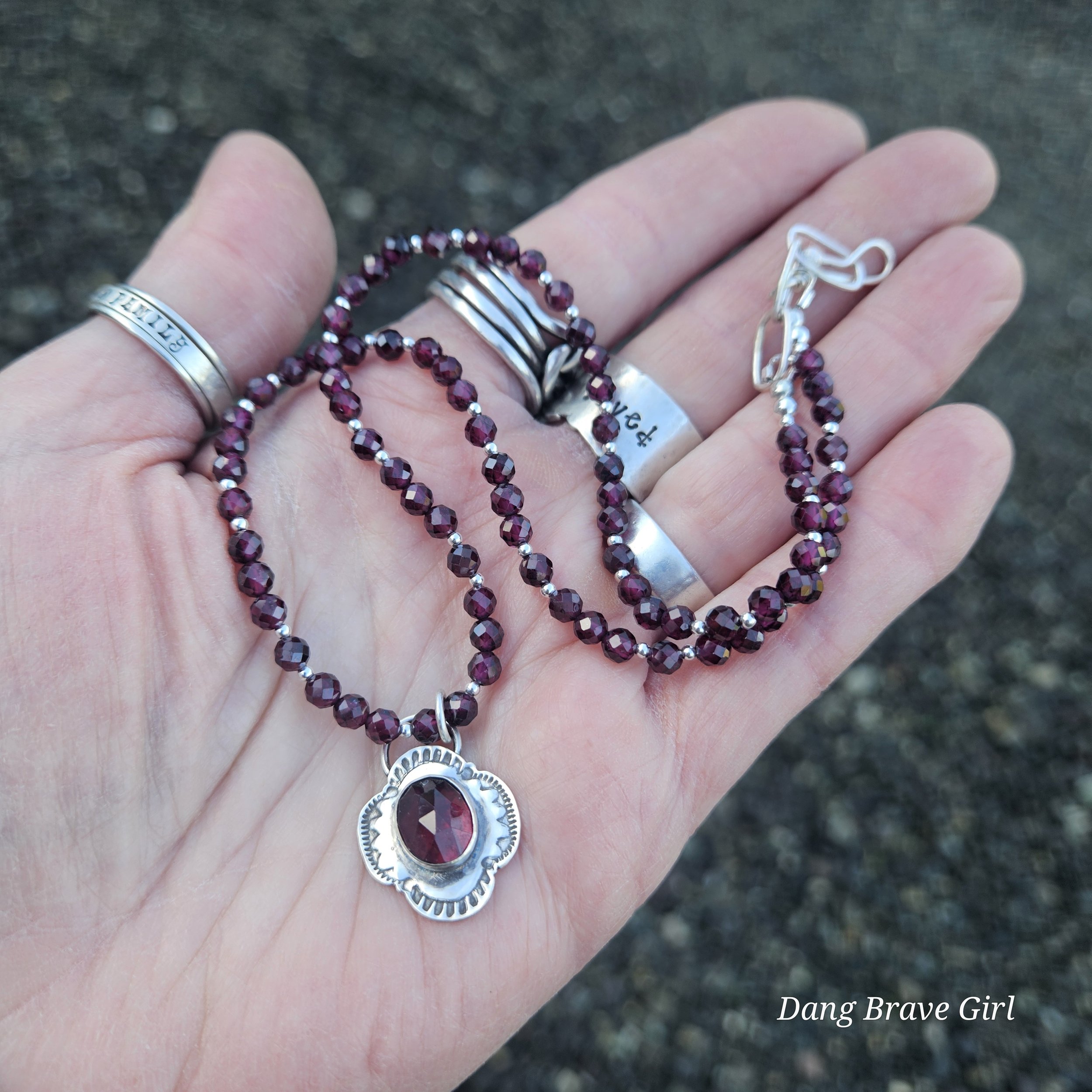 Garnet Beaded Choker Necklace