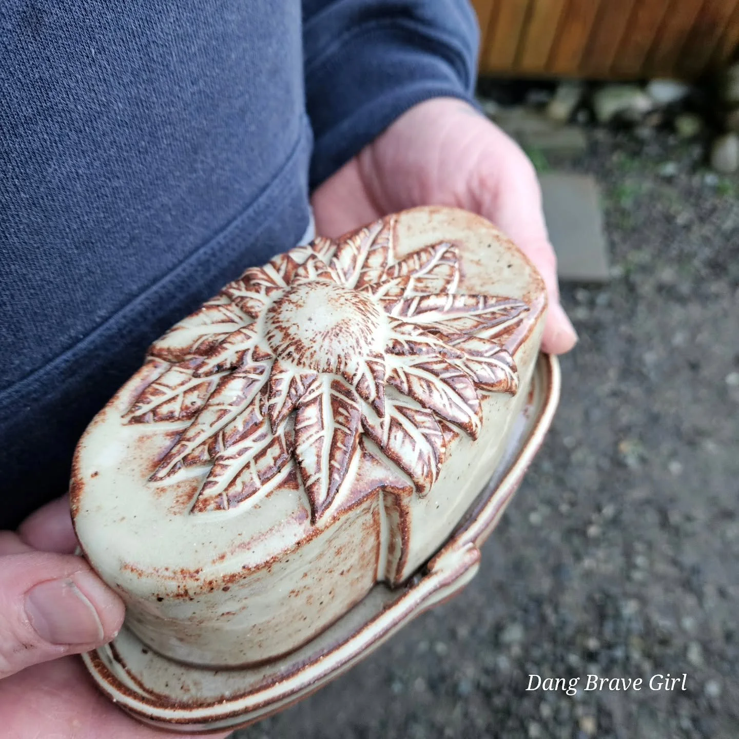 Can I just brag on Eric (aka The DBH) a minute? And I know it'll break a few hearts but he just finished this butter dish for me 🧡.

Toast tastes so much better when you get your butter from a pretty container like this 🌻.

We have so many amazing 