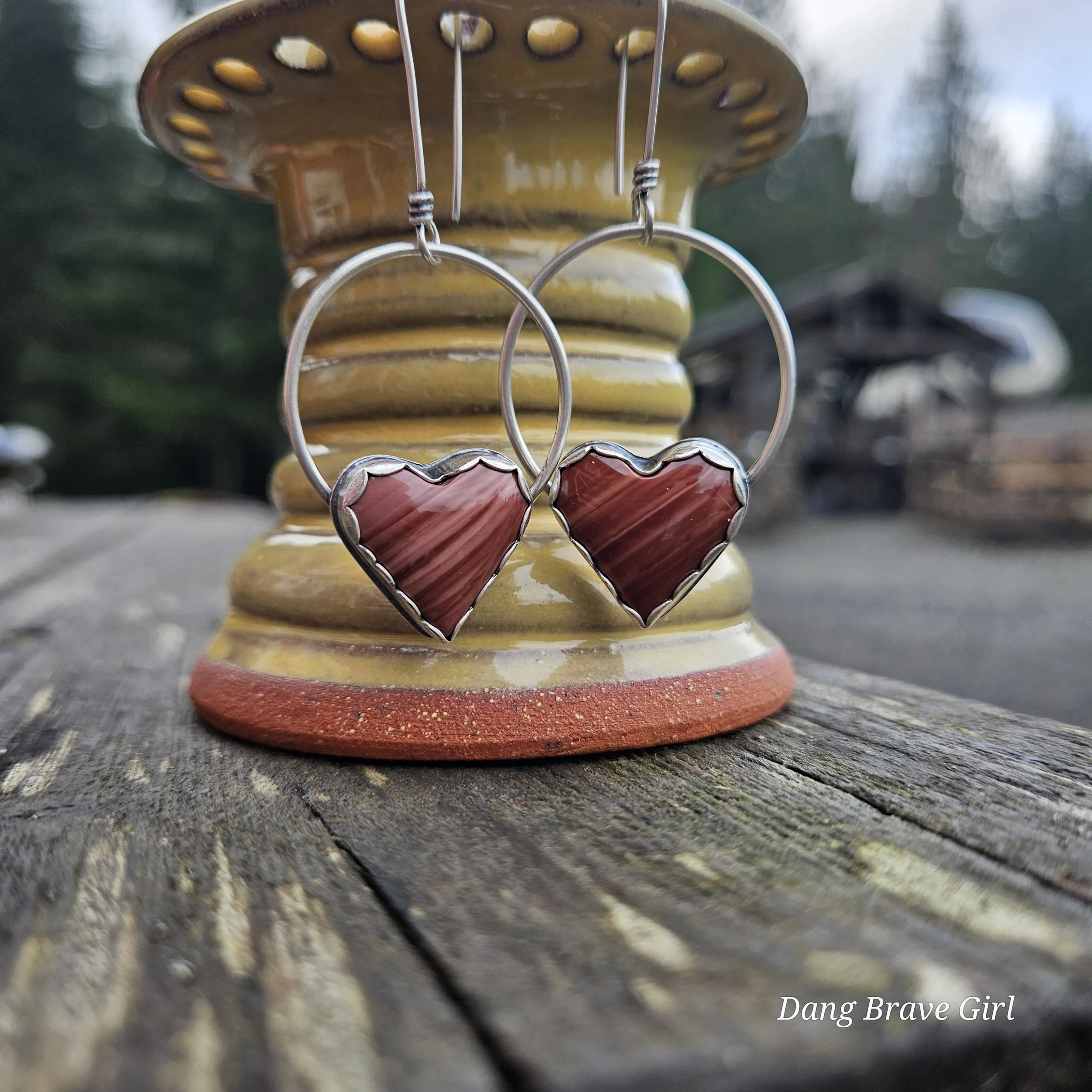 Imperial Jasper Heart Earrings