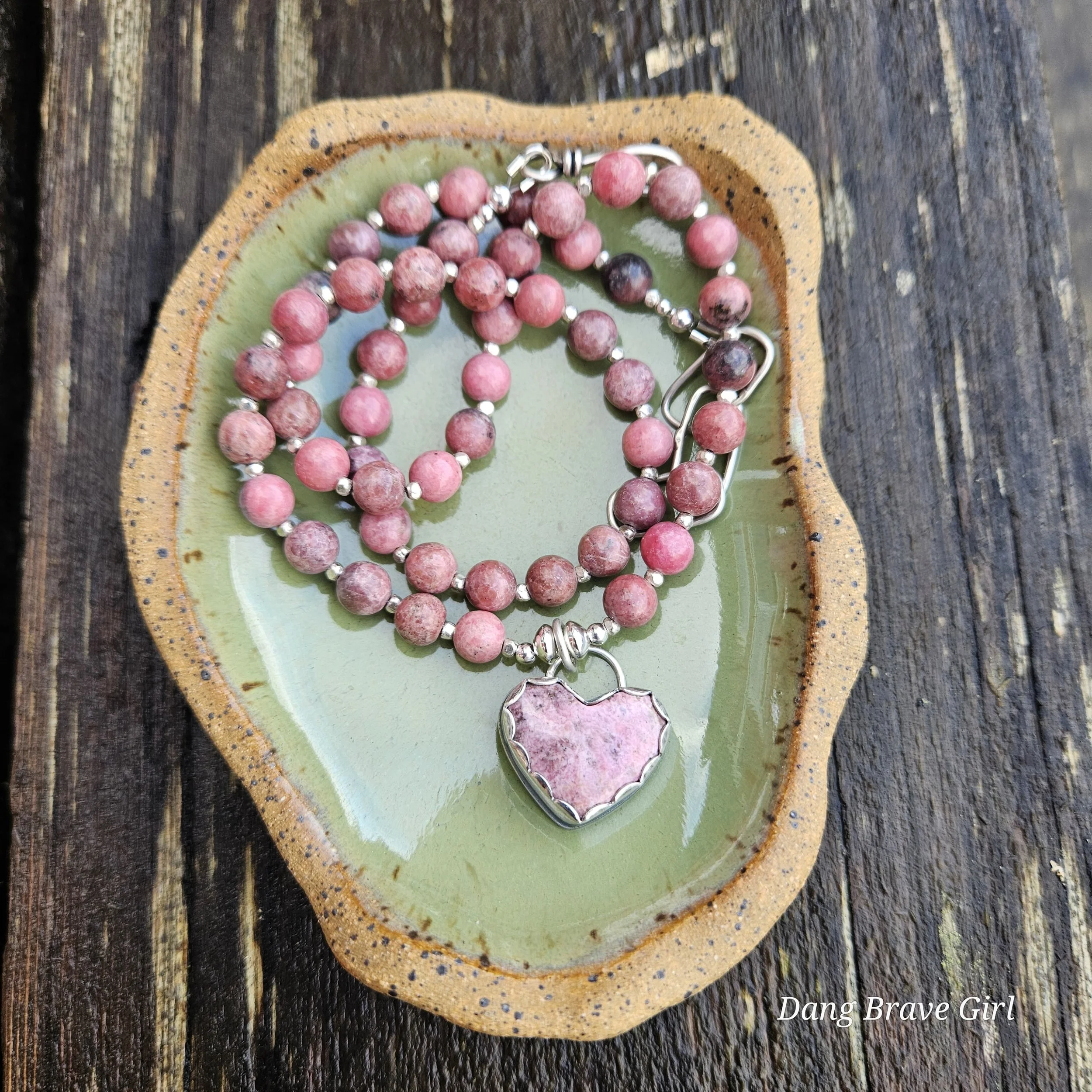 Pretty in Pink Rhodonite Love Necklace