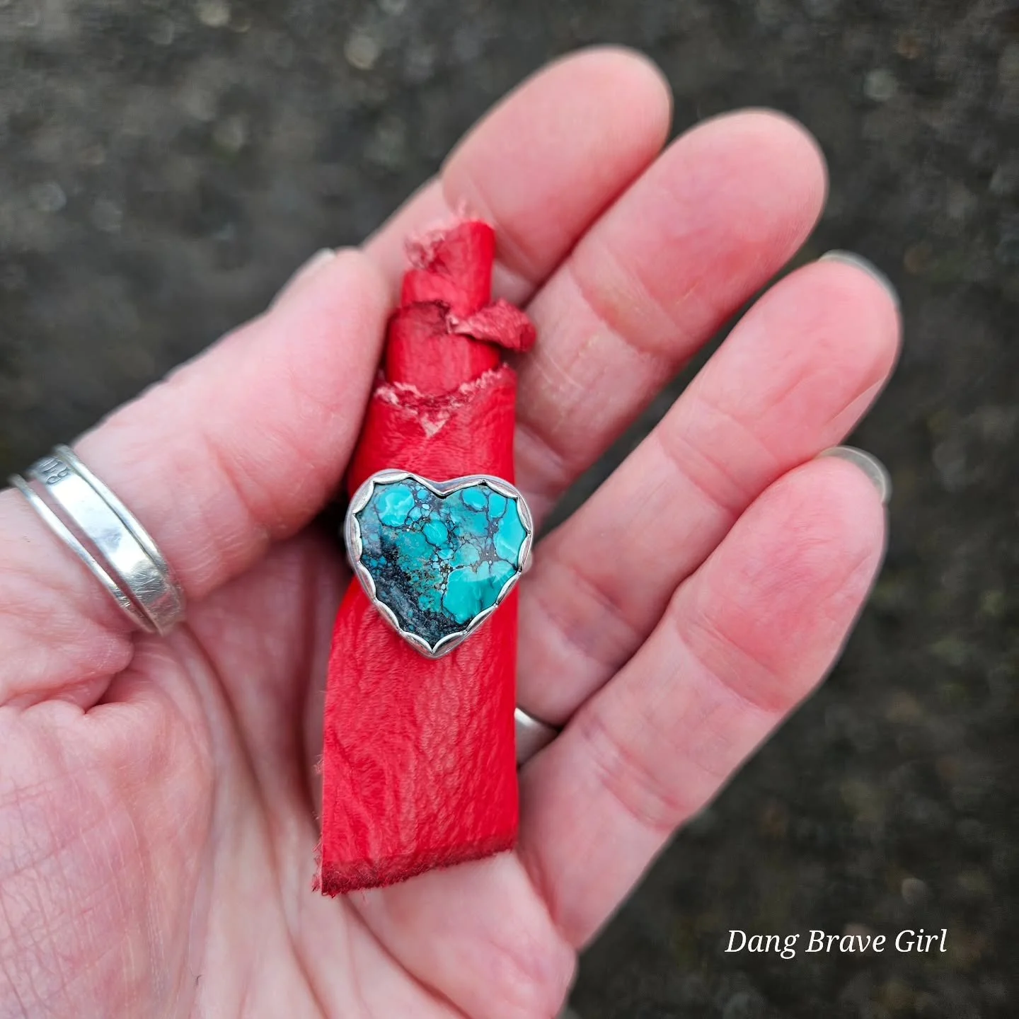 Here's to love.... every dang day 💙. 

Keep it simple 💙.

Turquoise &amp; Rhodonite symbols of love for your fingers. And your heart.