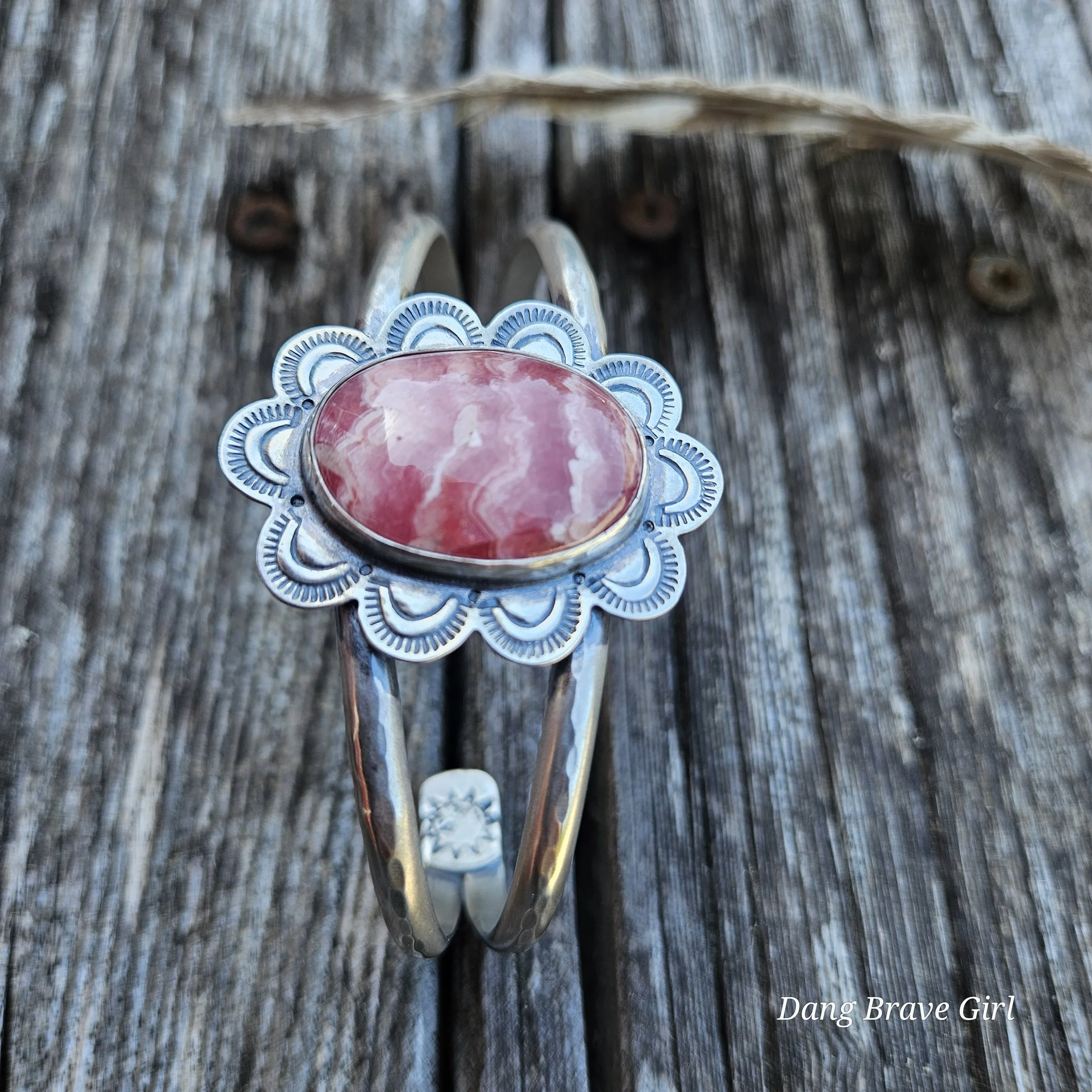 She Talks To Angels Rhodochrosite Cuff