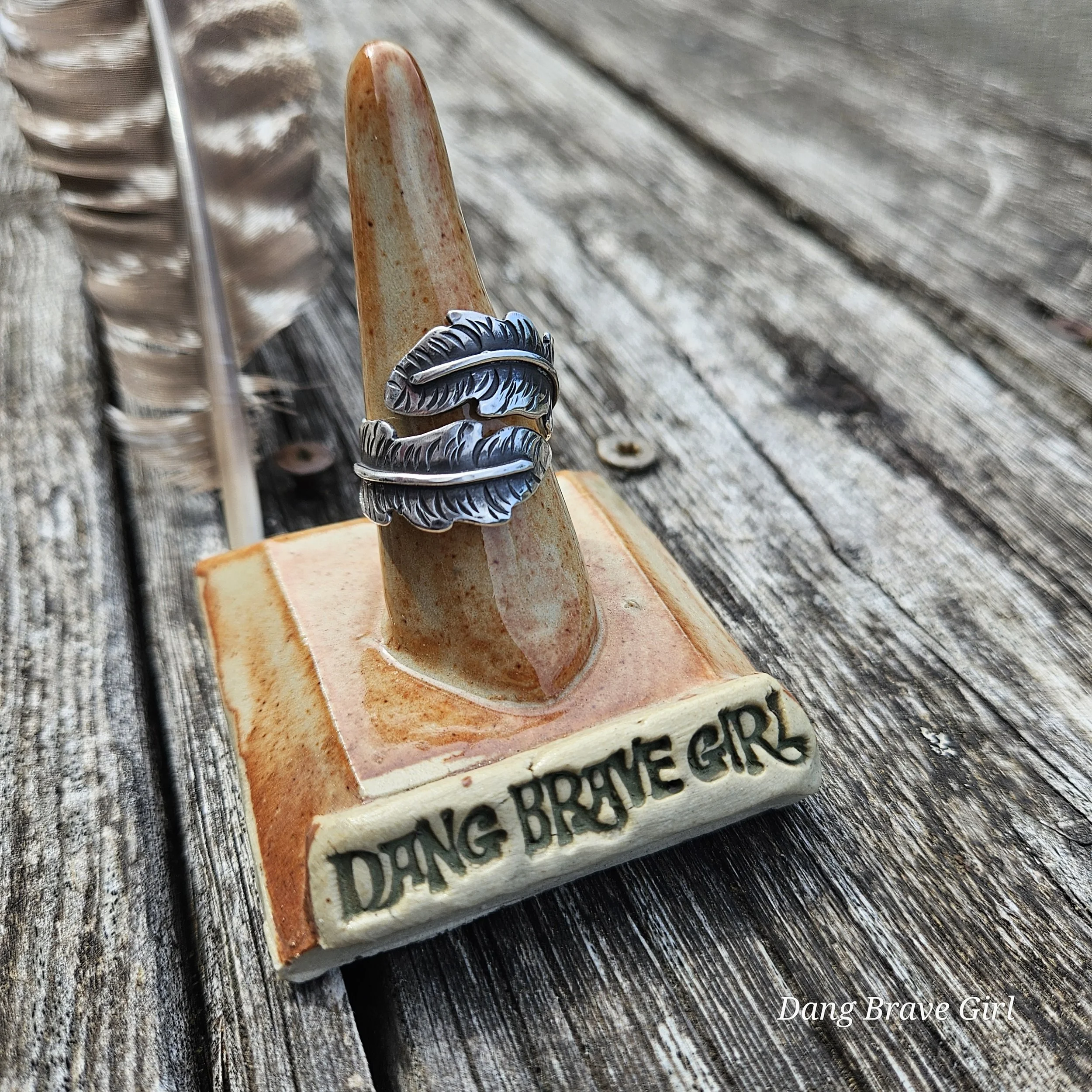 Brave Feather Wrap Ring