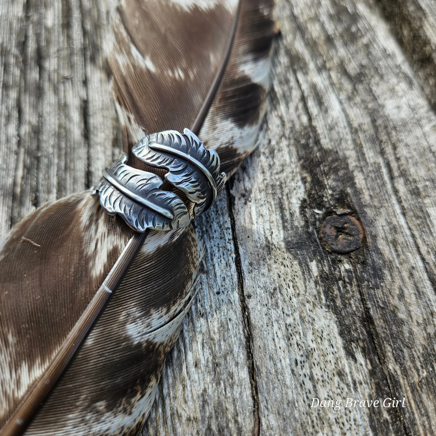 I've made feather rings before, but these are my best yet. Maybe it's because of where my heart was making them, maybe it's the thicker silver, the extra layer detail of the shaft or those millions of little hair-like hammer strikes. 
And yes, they a