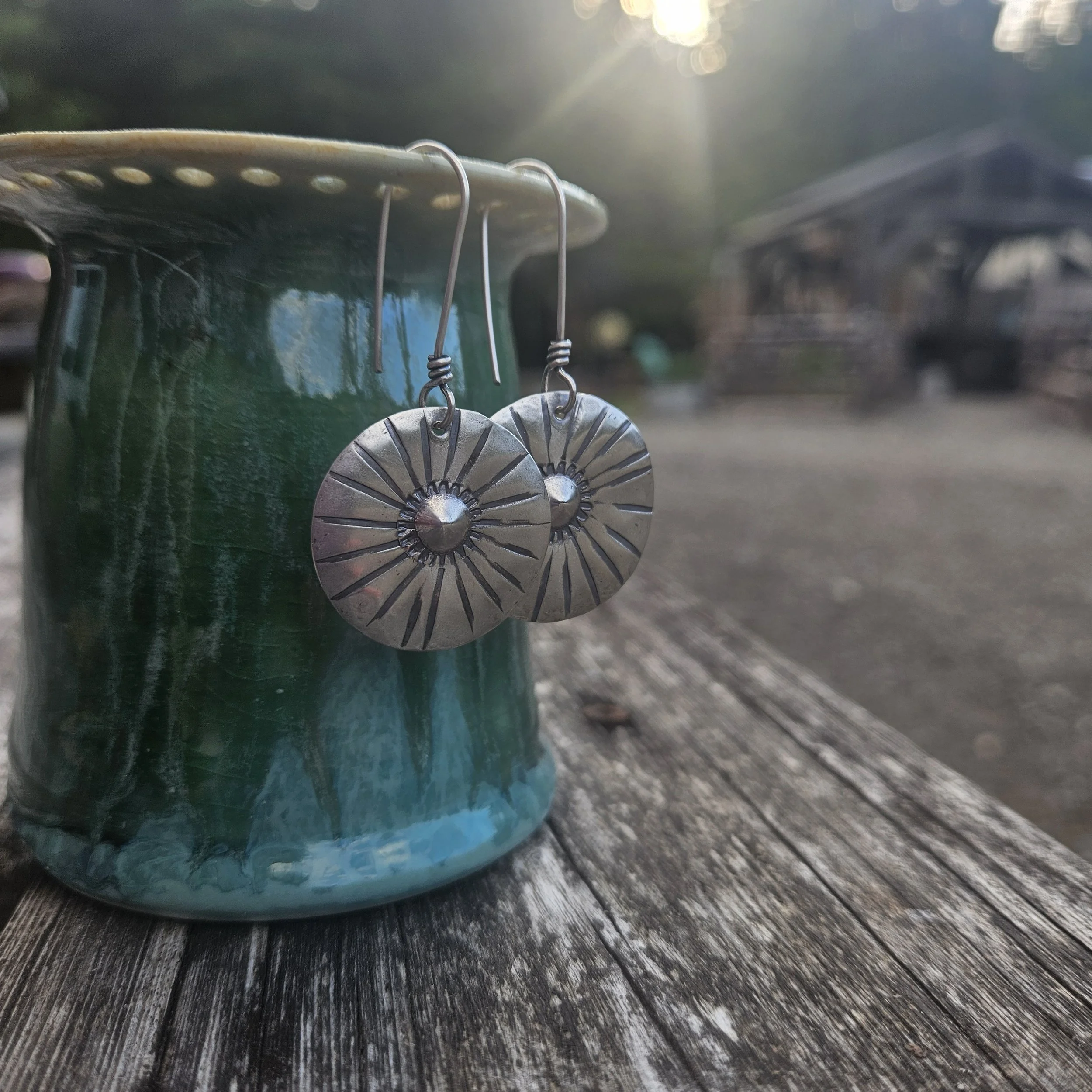 Silver Sun Earrings