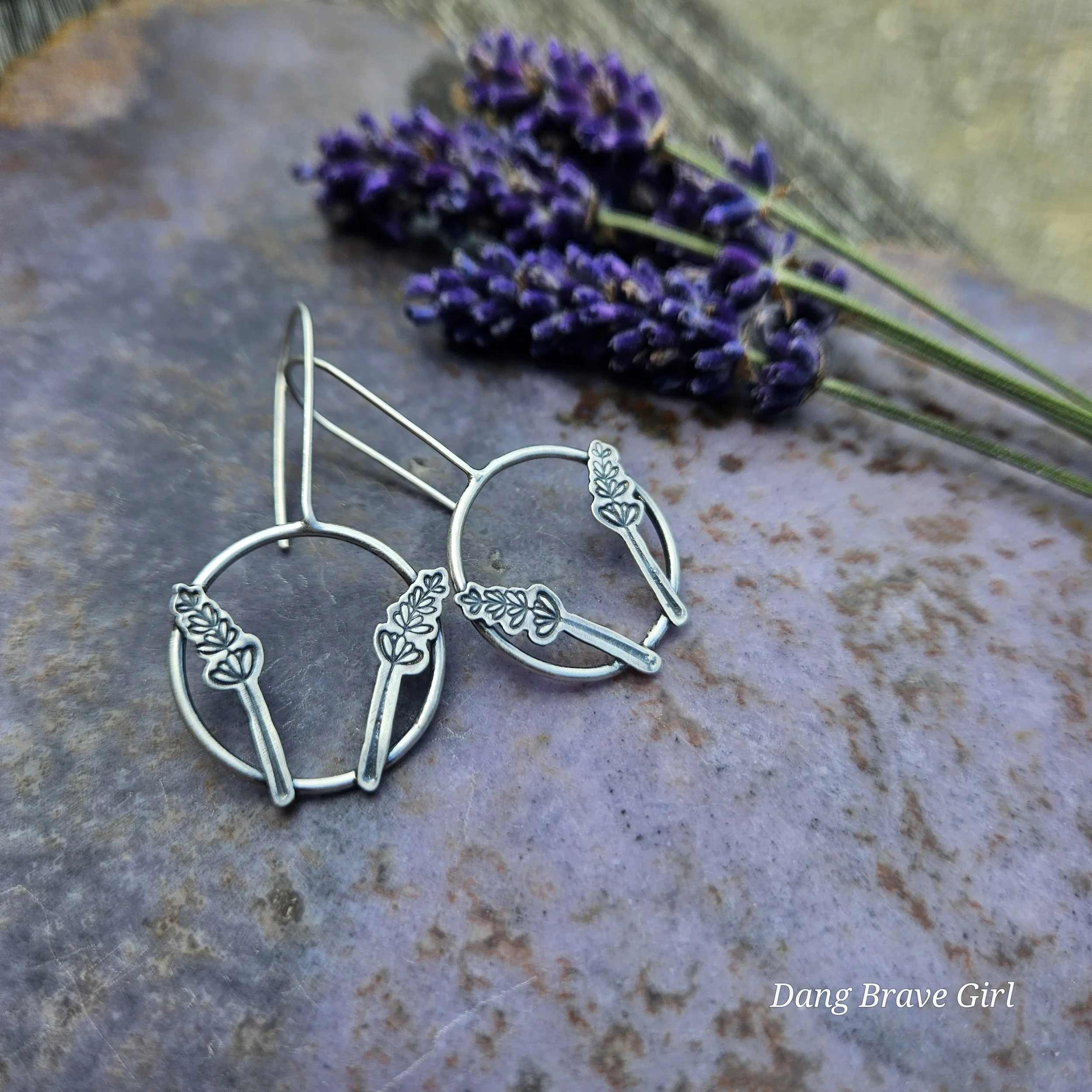 Lavender Sprig Hoops