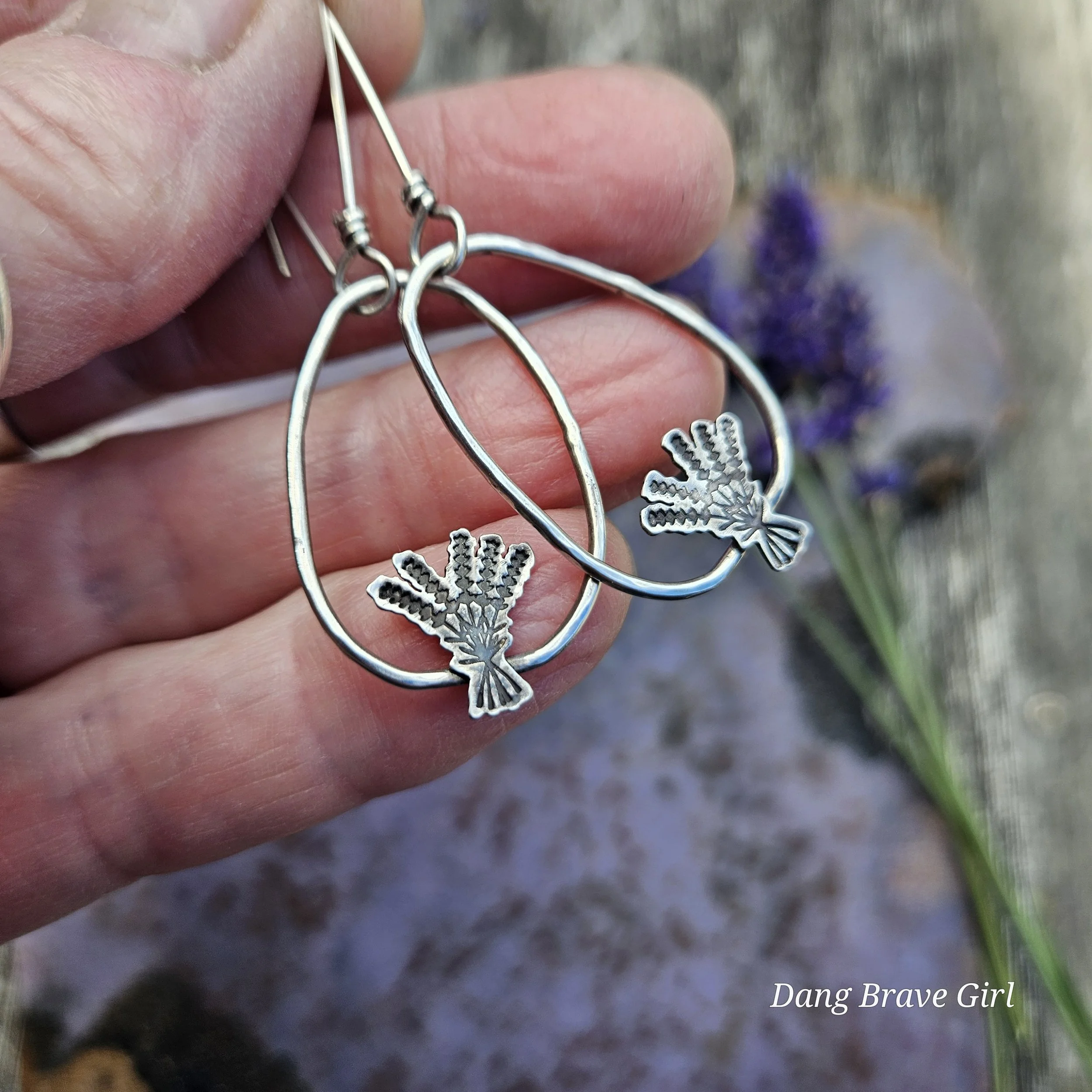 sterling silver lavender earrings