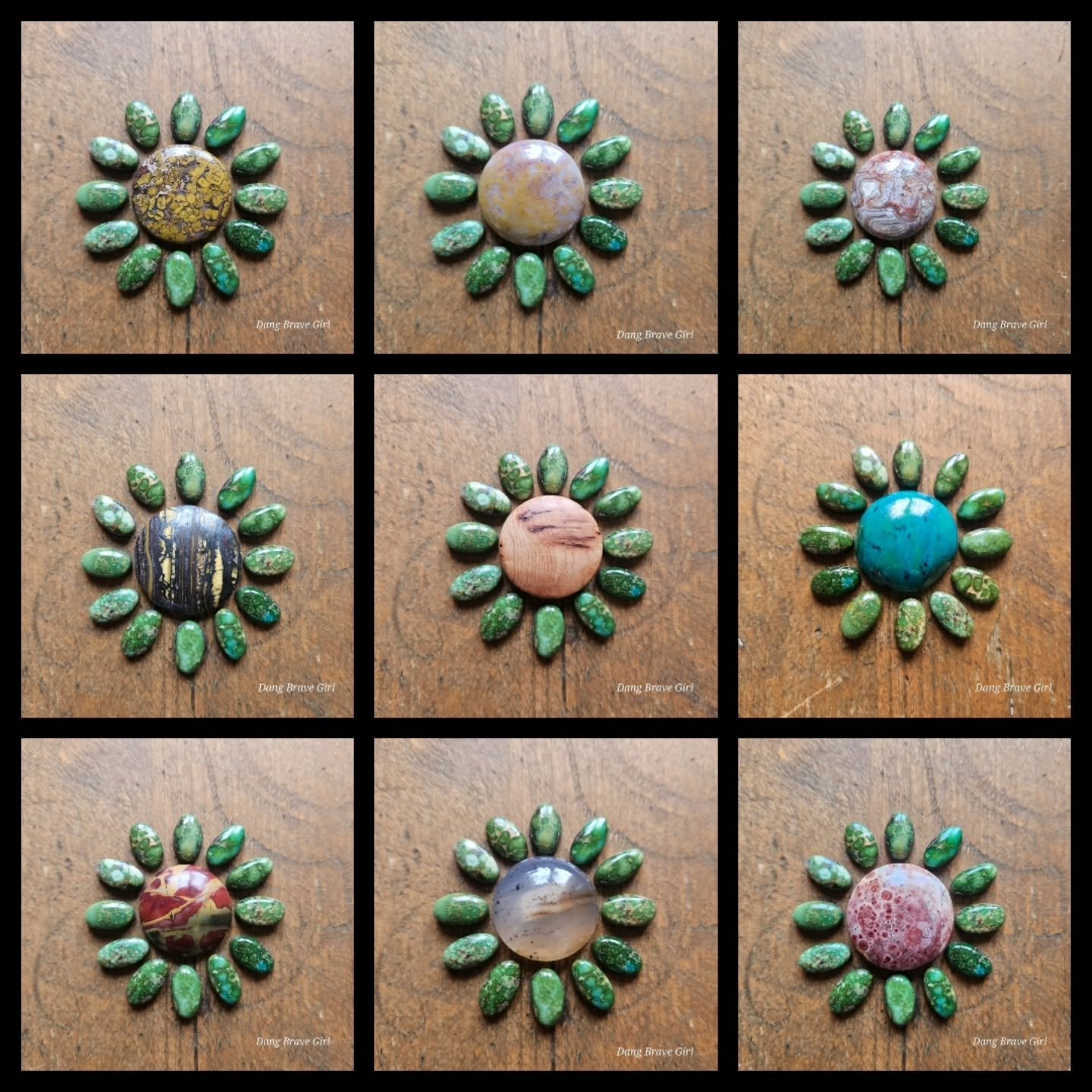 Sunflowers are blooming so ideas are flowing.... but I can only make one of these statement pendants....I pulled my first stone (you can guess which one 😉) and then I thought "well, I could see if any others could work.... just as a backup ya k