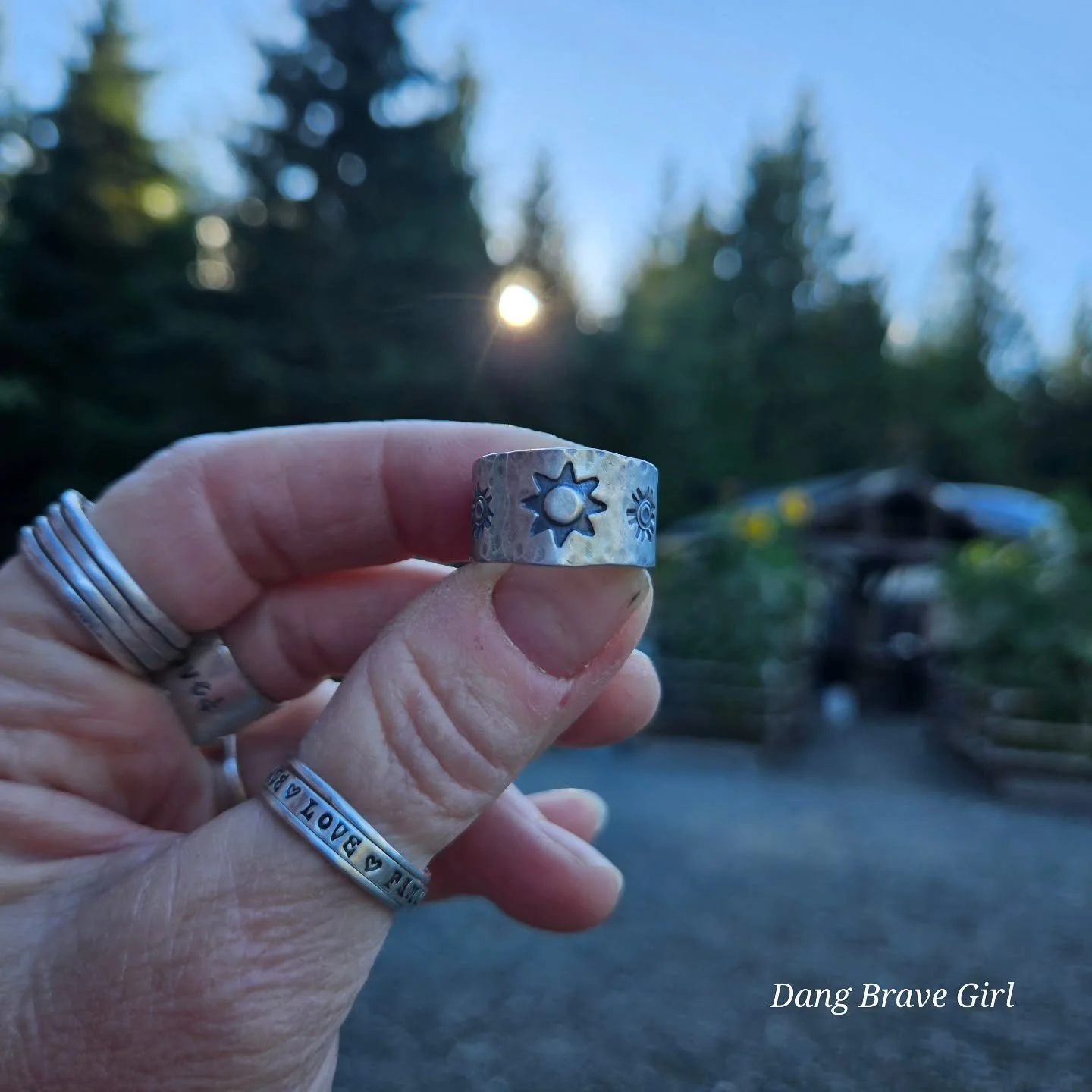 The Sun Always Shines ☀️....

A reminder to keep looking up, to make some sunshine if you don't see it.... you never know when somebody might need your special kind of light. 

Just added this ooak wide band (tapers smaller at the back) to the shop. 