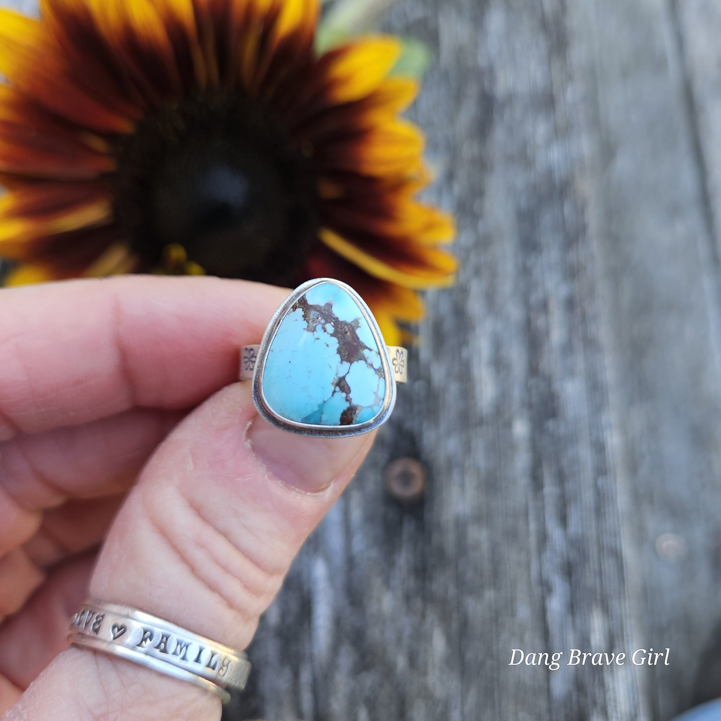 Turquoise Bloom Ring Size 7.5