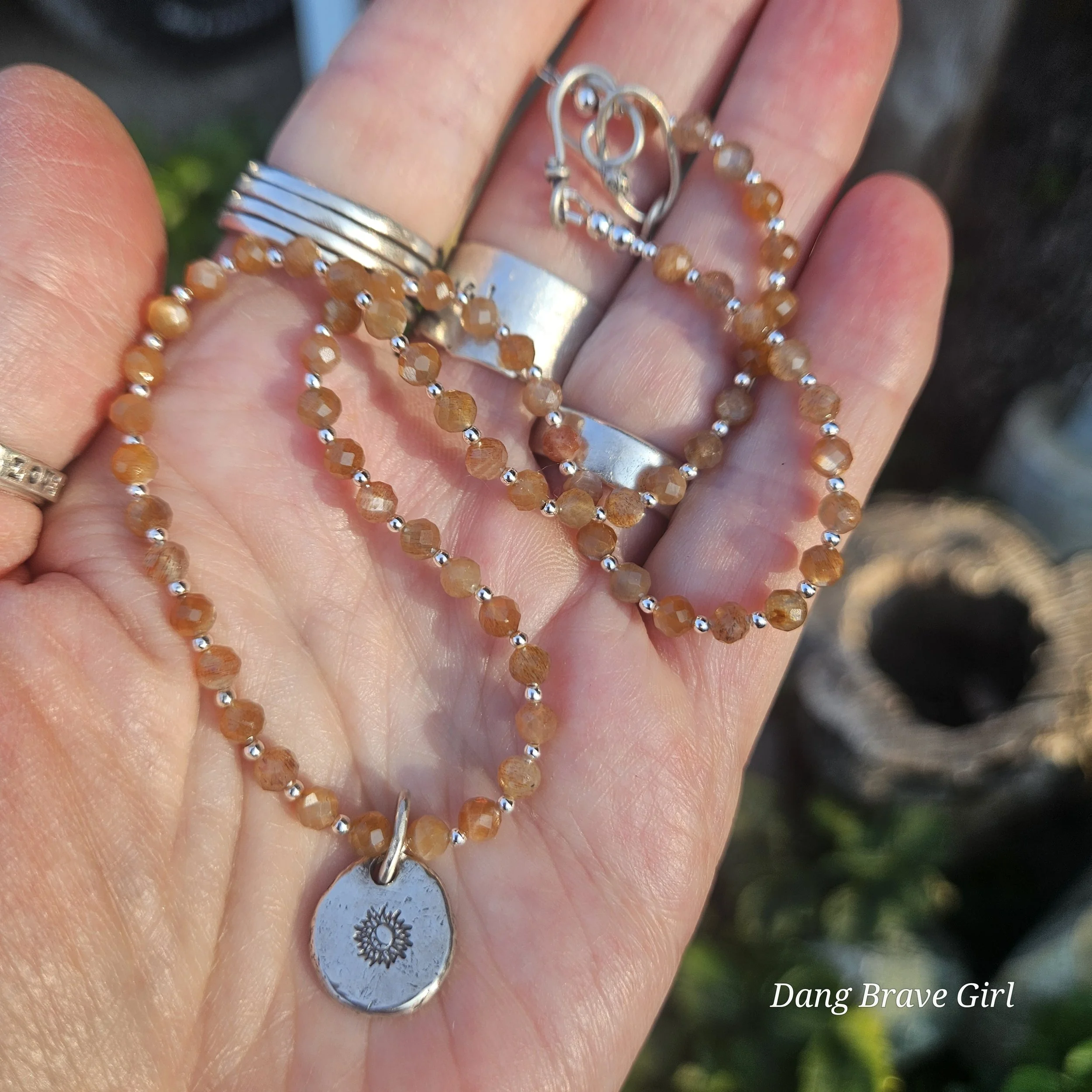 Sunstone Bloom Beaded Necklace