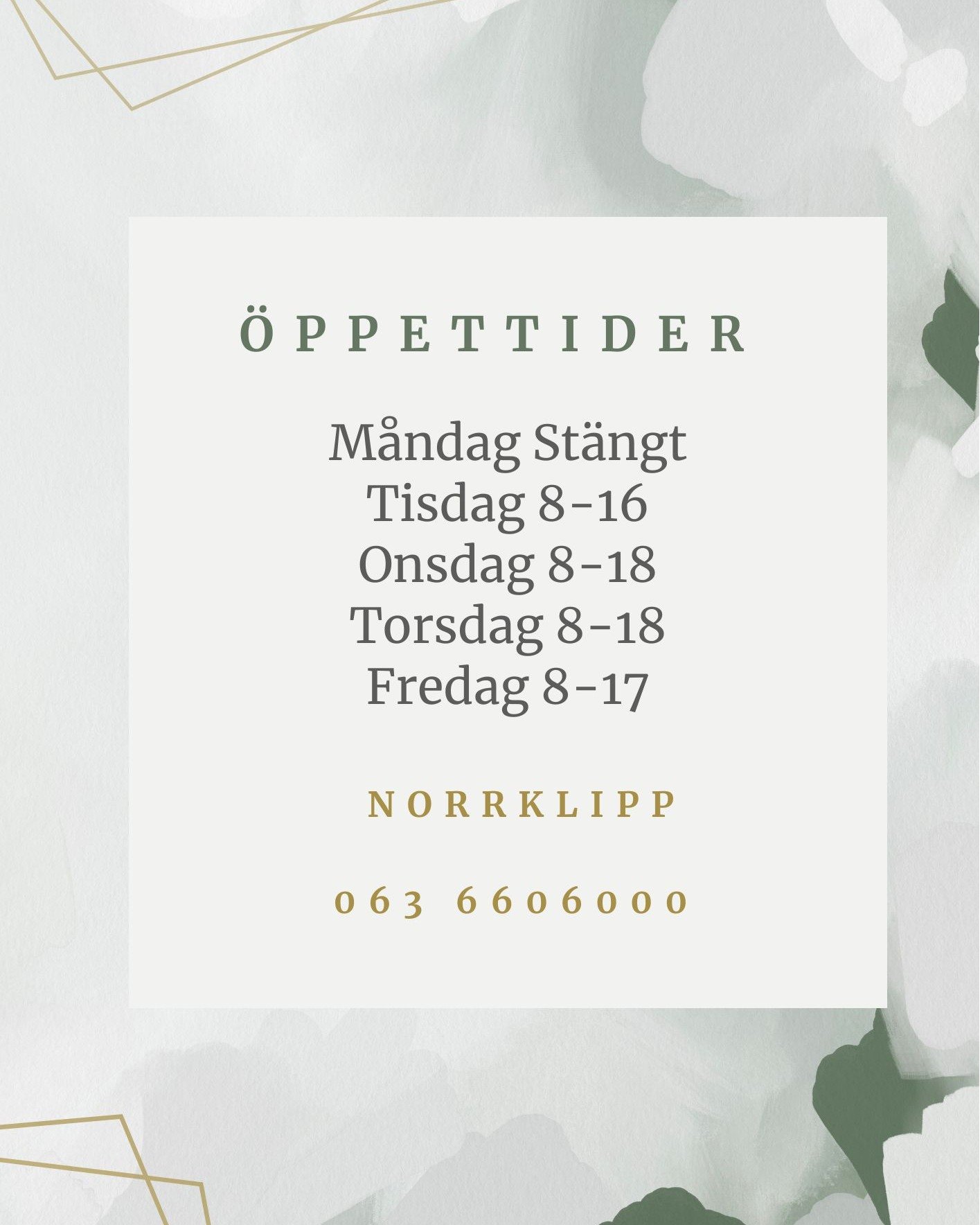 Vi ut&ouml;kar &ouml;ppettiderna!✨
Fr&aring;n och med 1/11 g&auml;ller dessa &ouml;ppettider.

M&aring;ndag St&auml;ngt
Tisdag 8-16
Onsdag 8-18
Torsdag 8-18
Fredag 8-17

Perfekt f&ouml;r dig som vill hinna med en klippning efter jobbet, eller en f&au