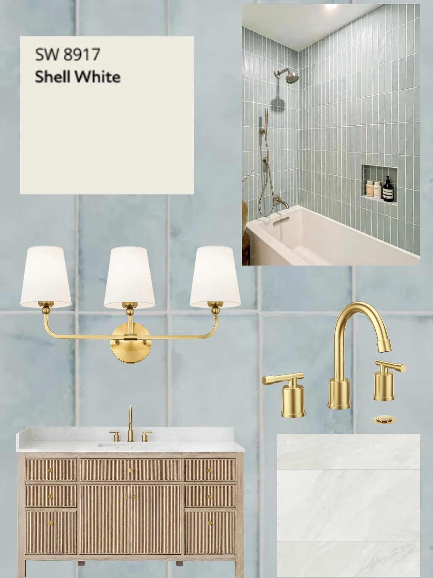 A “coastal chic” vision coming to life for a Belleair Beach home renovation. Two bathroom mood boards finalized, can’t wait for the final result!