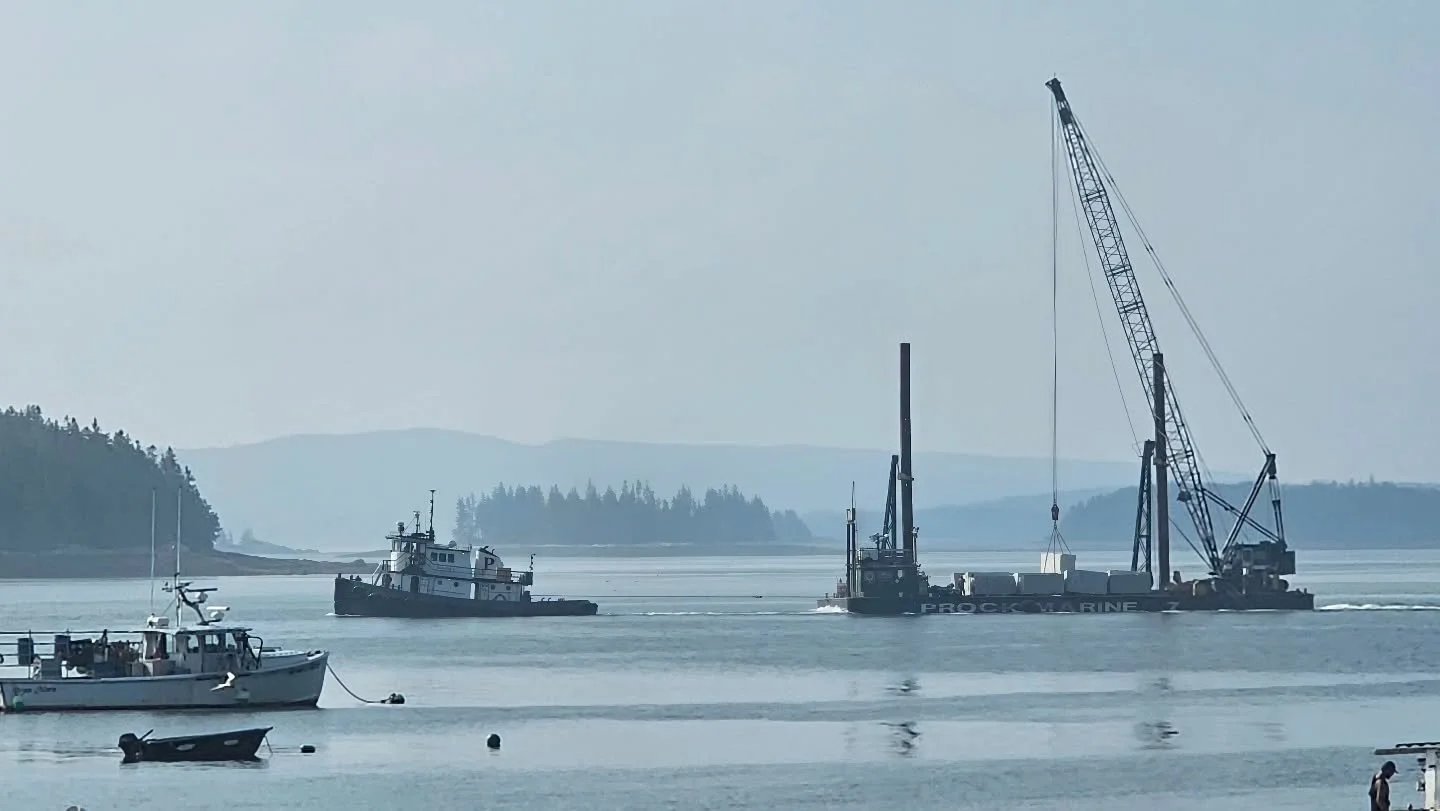 Moving the granite stones from Crotch Island to Oceanville