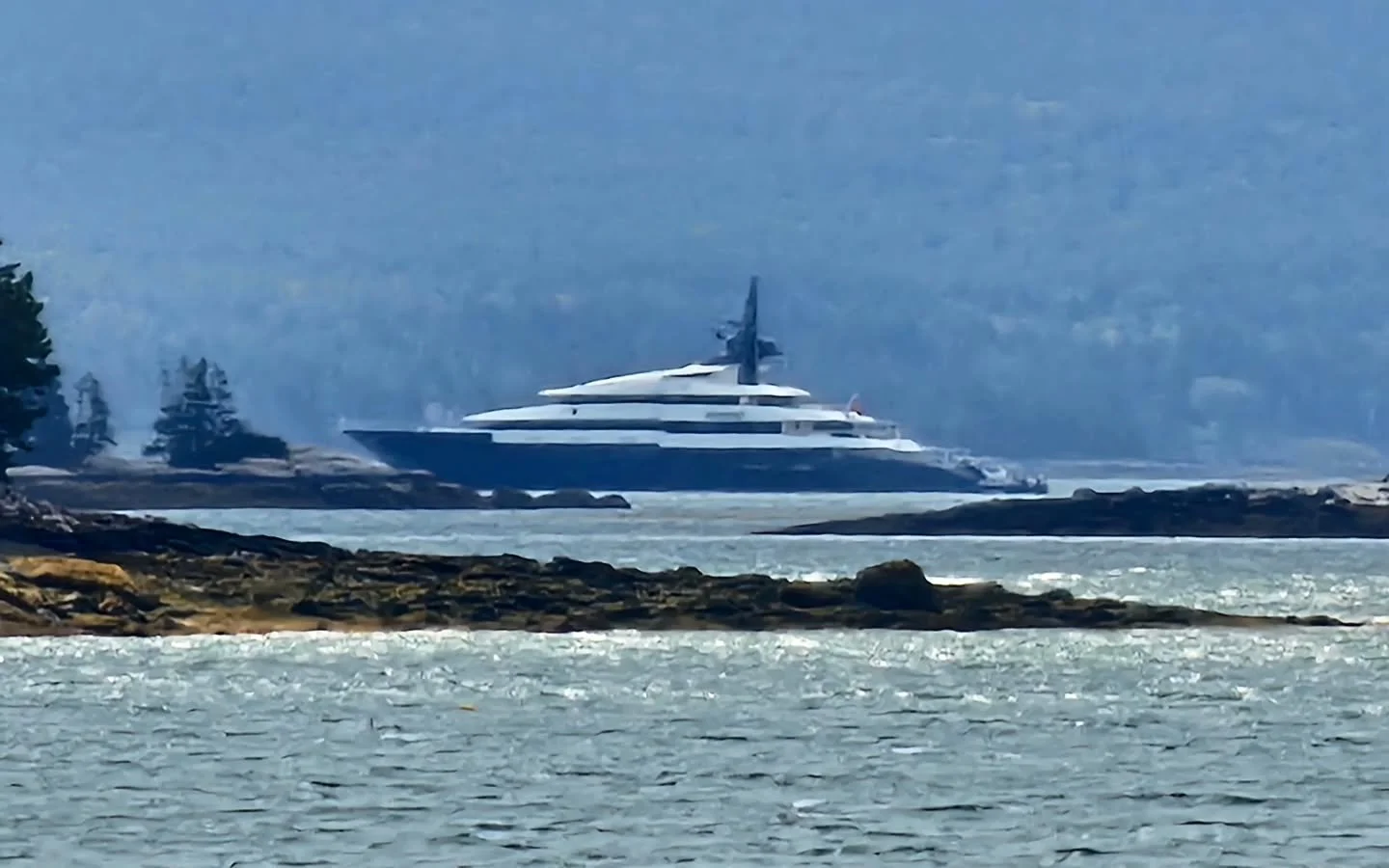 Saw the &quot; Man of Steel&quot; superyacht pass through Merchant Row this morning. First made for Steven Spielberg, it is now owned by steel tube manufacturing magnate. Get it? Man of Steel...