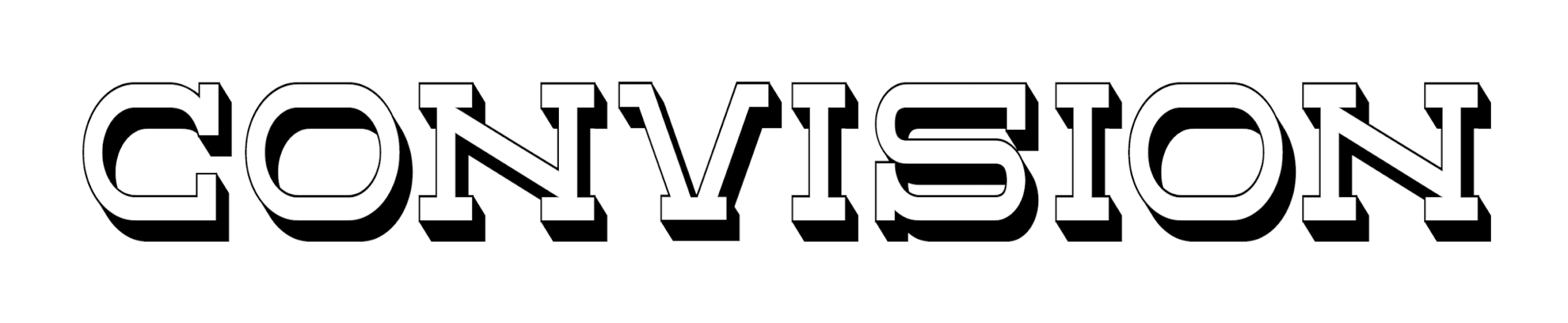 "CONVISION" cycling through multiple different typefaces.