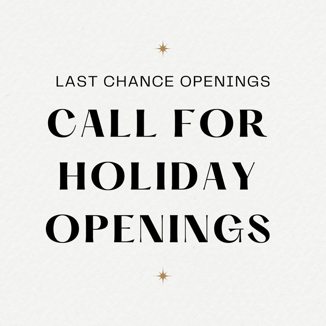 Christmas came early this year! 🎄🕊️
Special limited openings for your last minute holiday hair needs! Color, highlights, balayages, cuts, you name it! Come in and relax before your festivities and enjoy limited deals and complimentary experiences! 