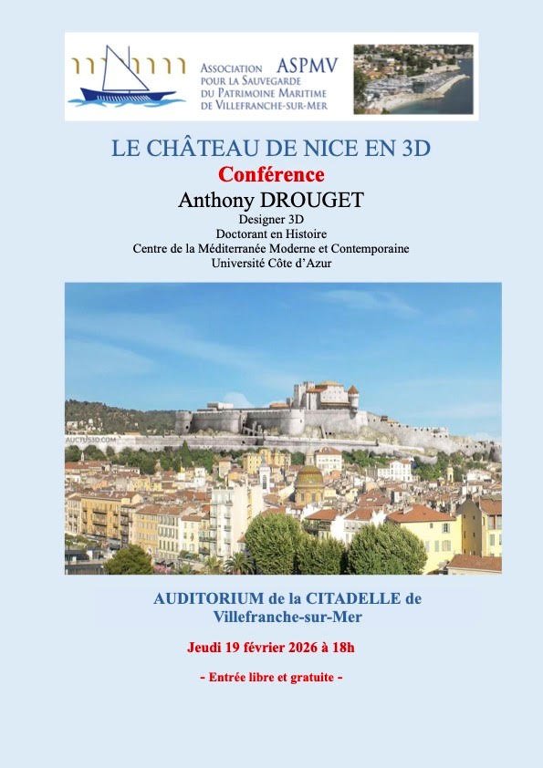 Jeudi 19 février 2026 - Conférence : Le château de Nice en 3 D