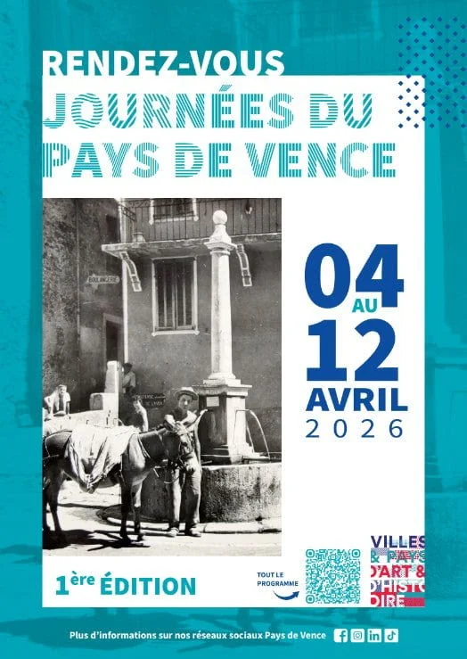 Du 4 au 12 avril 2026 : 1ères Journées du Pays de Vence 