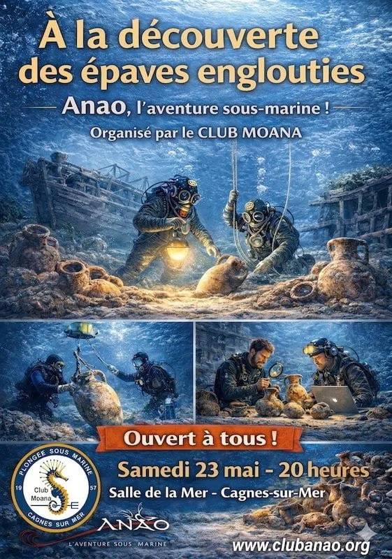 Samedi 23 mai 2026 - Conférence : A la découverte des épaves englouties - Anao, l'aventure sous-marine 