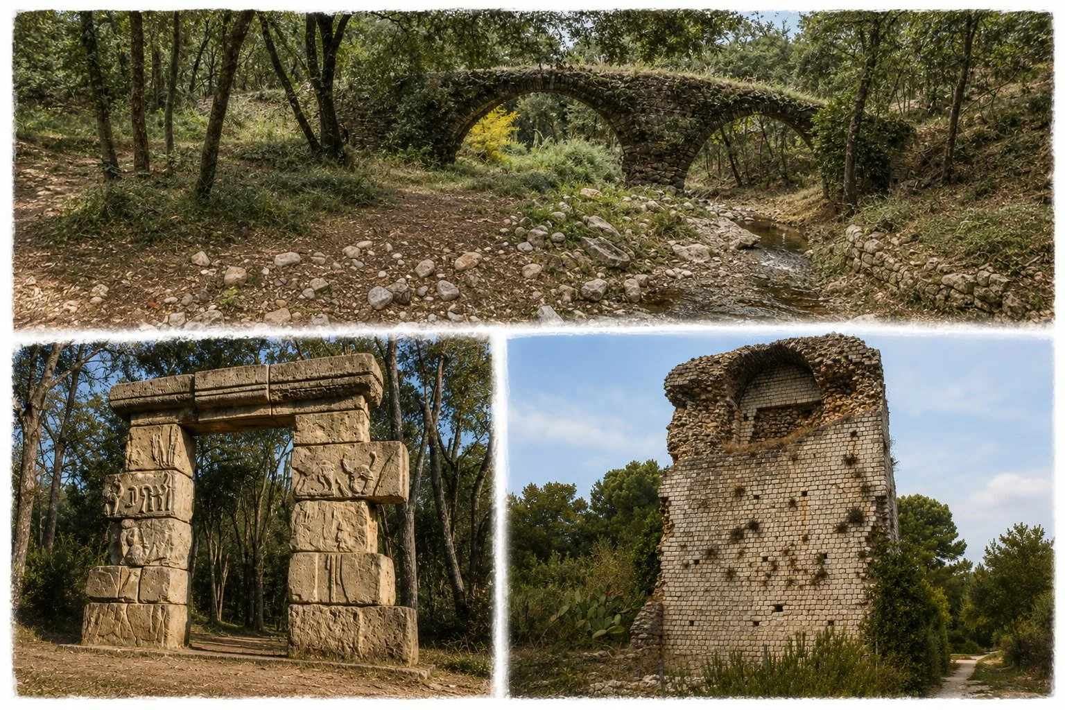 Trois monuments emblématiques de la cité d’Antipolis (Antibes)