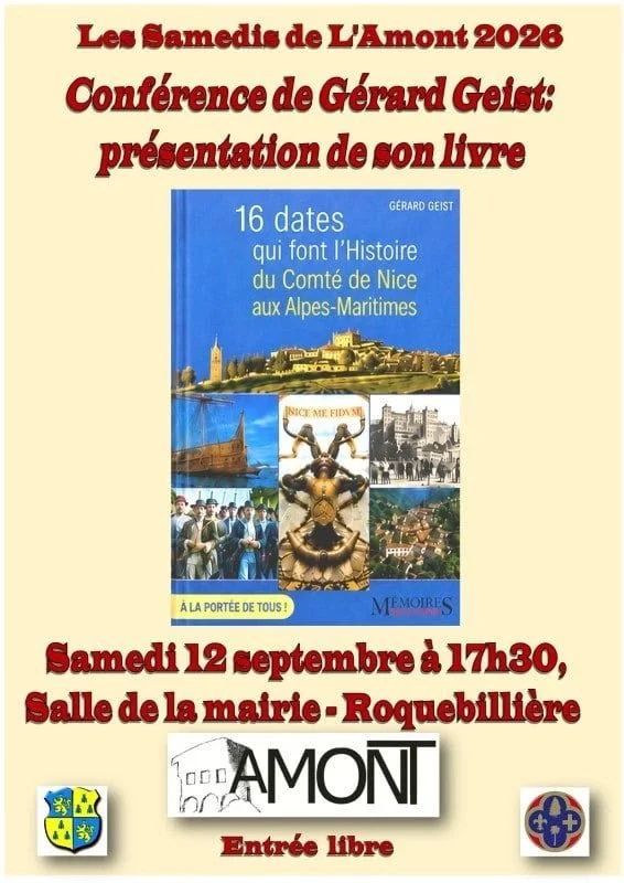 Samedi 12 septembre 2026 - 16 dates qui font l'Histoire du Comté de Nice aux Alpes-Maritimes