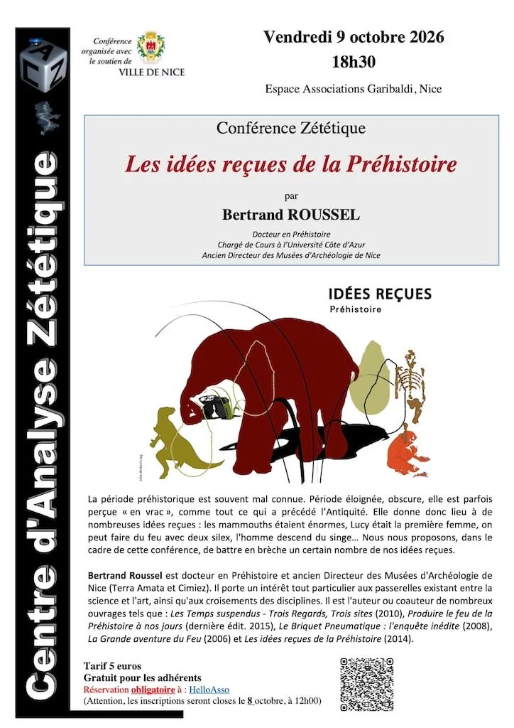Vendredi 9 octobre 2026 -Conférence : Les idées reçues de la Préhistoire
