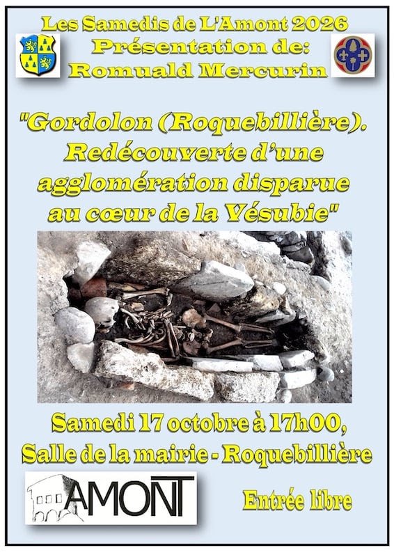 Samedi 17 octobre 2026 - Conférence : Gordolon, redécouverte d'une agglomération disparue au cœur de la Vésubie