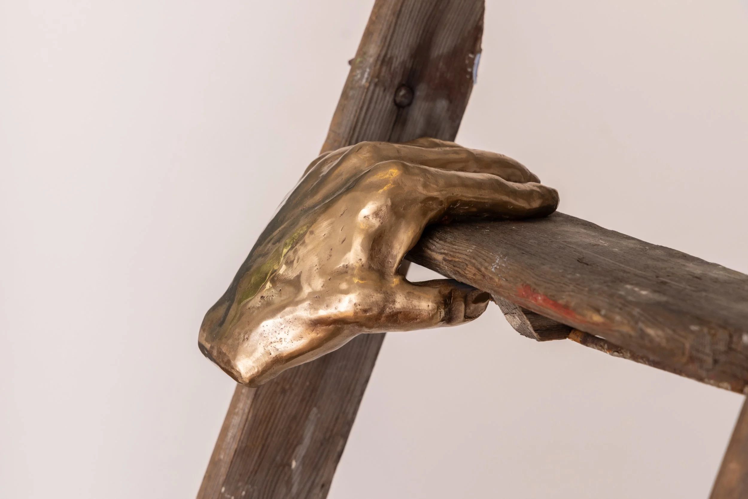 The Escape 2, bronze and wood, 10 x 15.5 x 72