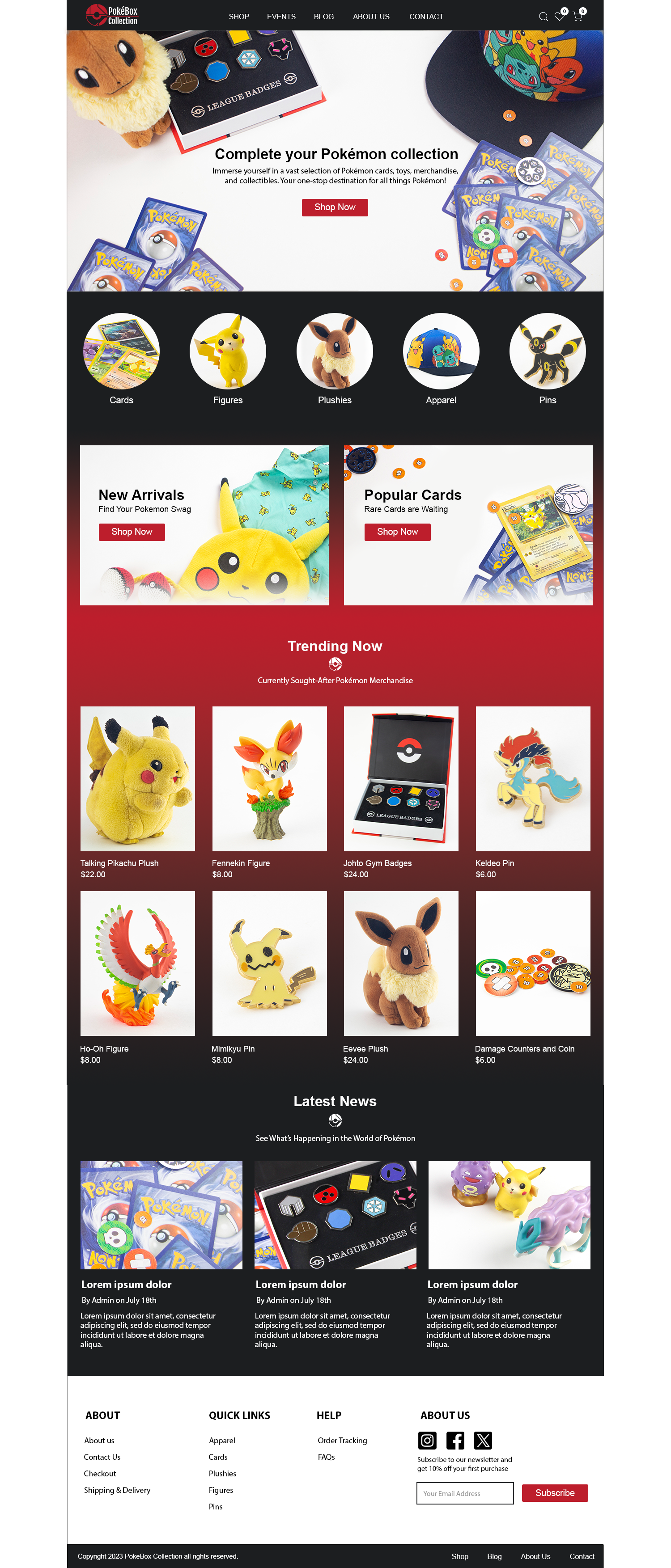 PokéBox Collection Website