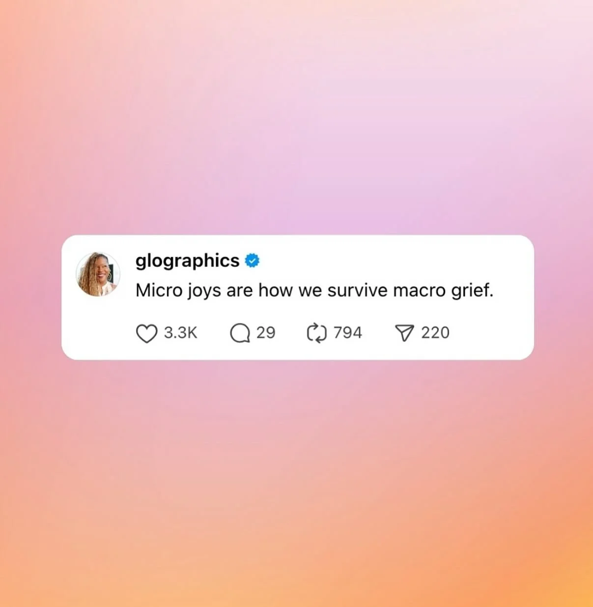 Micro joys : Macro Griefs - a lifelong battle 🙃

Cred: @glographics
