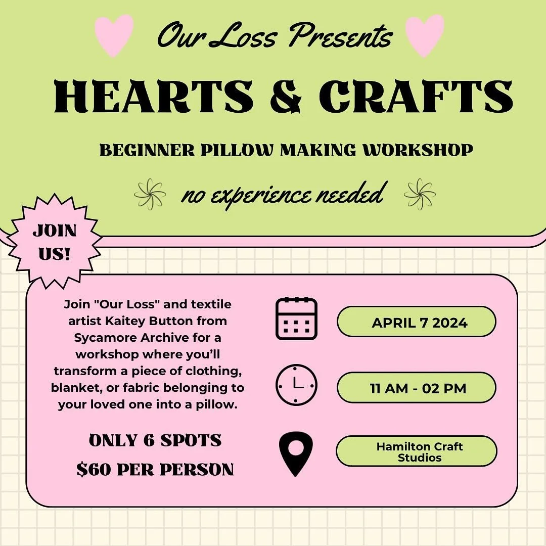 It&rsquo;s heeeeeerrreeee! Our very first pillow making workshop with textile artist @meow_miiix of @sycamorearchive at @hamiltoncraftstudios! 

This workshop has VERY limited seating with only 6 spots available. We&rsquo;ve had lots DM&rsquo;s about