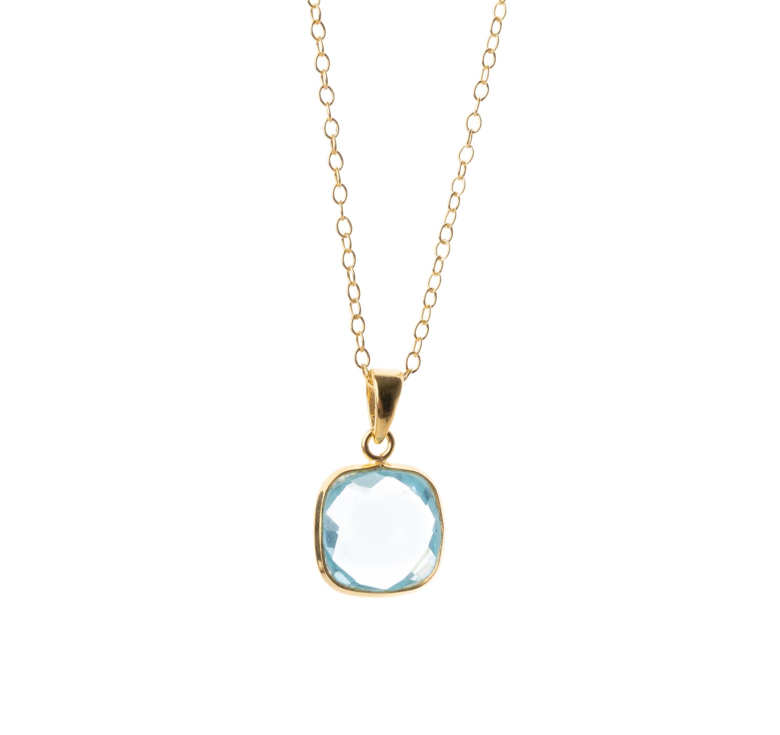 Aquamarine gold vermeil pendant