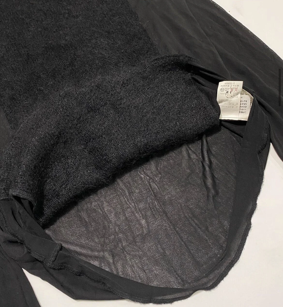 Tricot Comme des Garçons 1994' wool rayon blend hybrid longsleeve