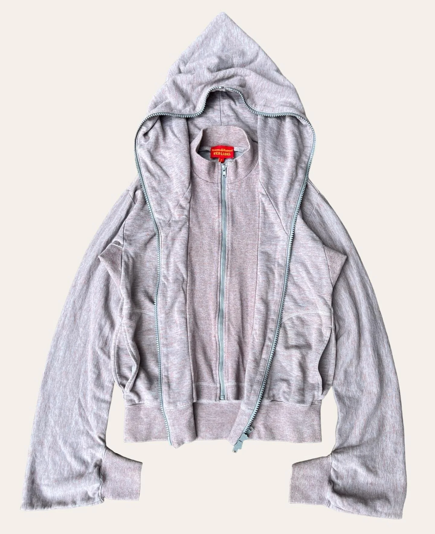 トップス Vivienne Westwood RED LABEL zip hoodie Vivienne Westwood Red Label Asymmetrical Zip-Up Long Hoodie