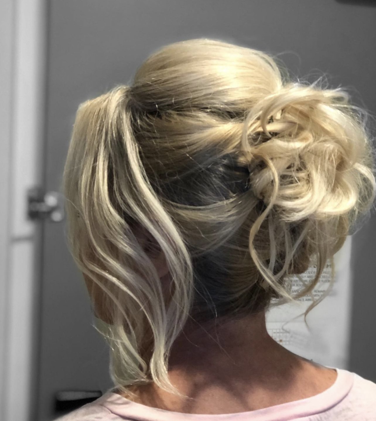Short hair updo