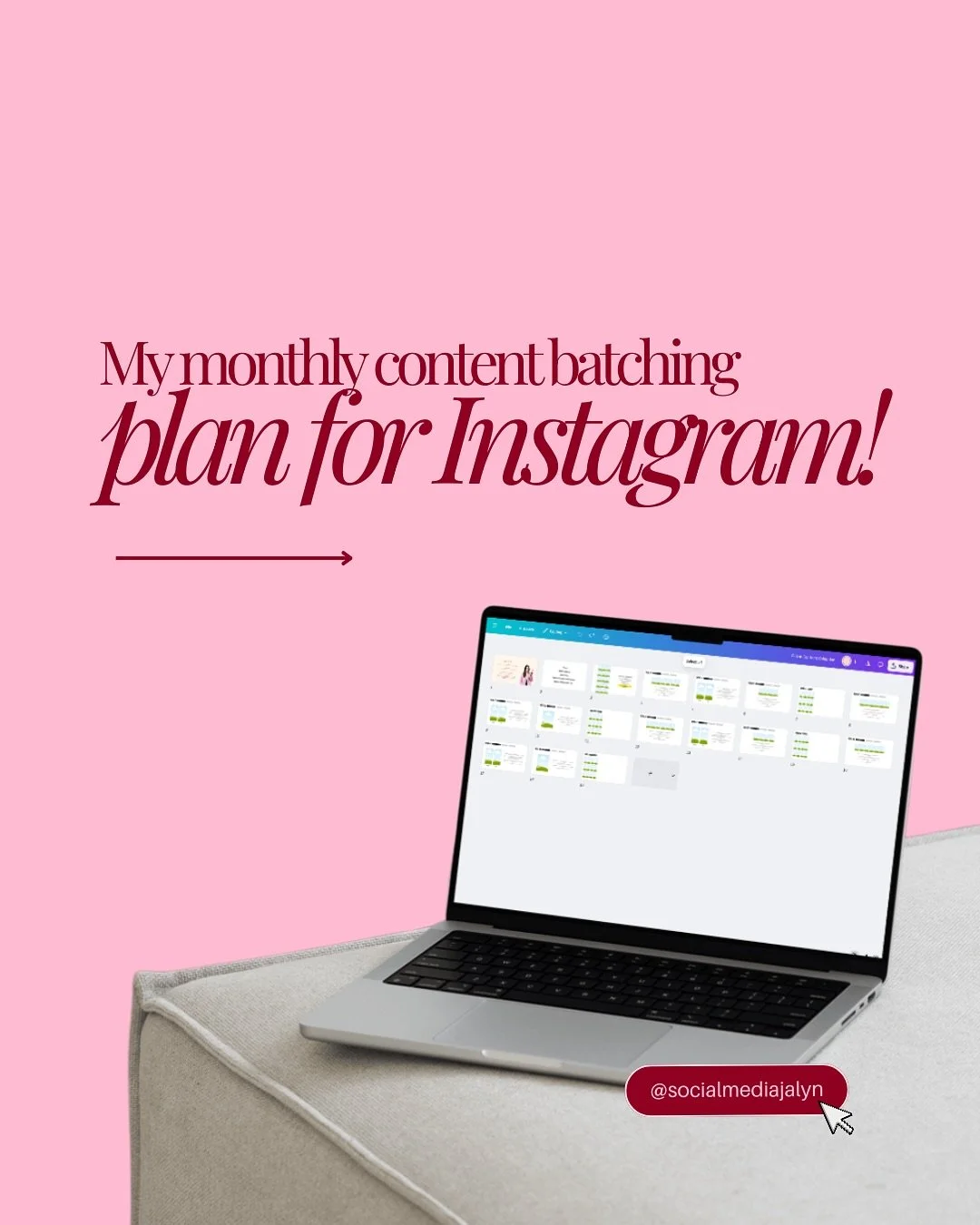 If you&rsquo;ve ever sat down to post and realized you have no idea what to say, this is for you.

This is exactly how I batch and plan my content each month to stay consistent without burning out. I spend one week every month moving through each ste