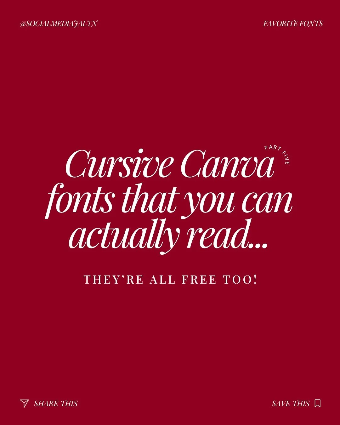 Readable Cursive Fonts That Don&rsquo;t Sacrifice Style 🖋️

Part 5!!!!!

You know I love sharing aesthetic font pairings and color combinations, but today, I&rsquo;m putting the spotlight on cursive fonts that actually work for your brand.⁠ 🤭✨ ⁠ Th