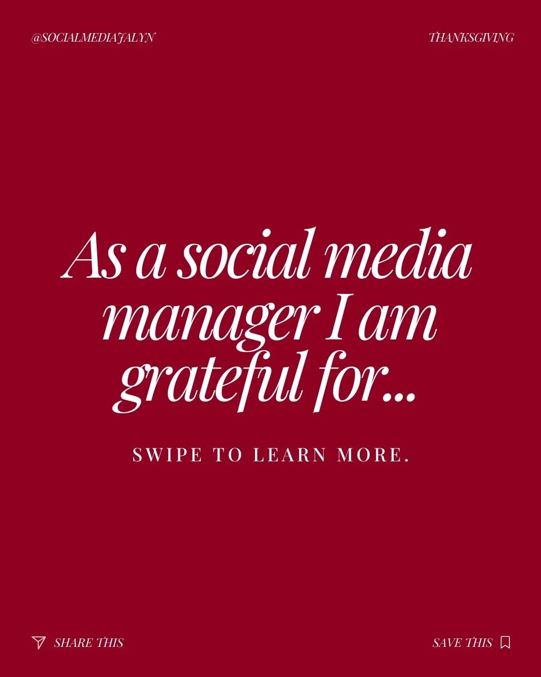 As a social media manager I am grateful for&hellip;🦃

Canva Pro (my bff) 🫶
I literally could not do anything without Canva. it is my lifesaver and go to tool for everything social media related. except for when it&rsquo;s servers are down...

My Am