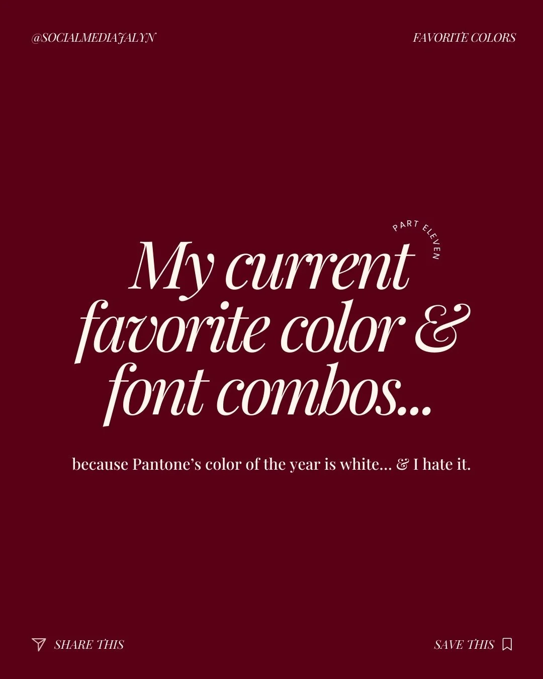 My Favorite Canva Font &amp; Color Palette Combinations 🌟

Part 11!

Are you revamping your brand or simply wanting a new aesthetic? These pairings are sure to get your creativity flowing!

From dark hues to soft pastels, and from warm tones to cool