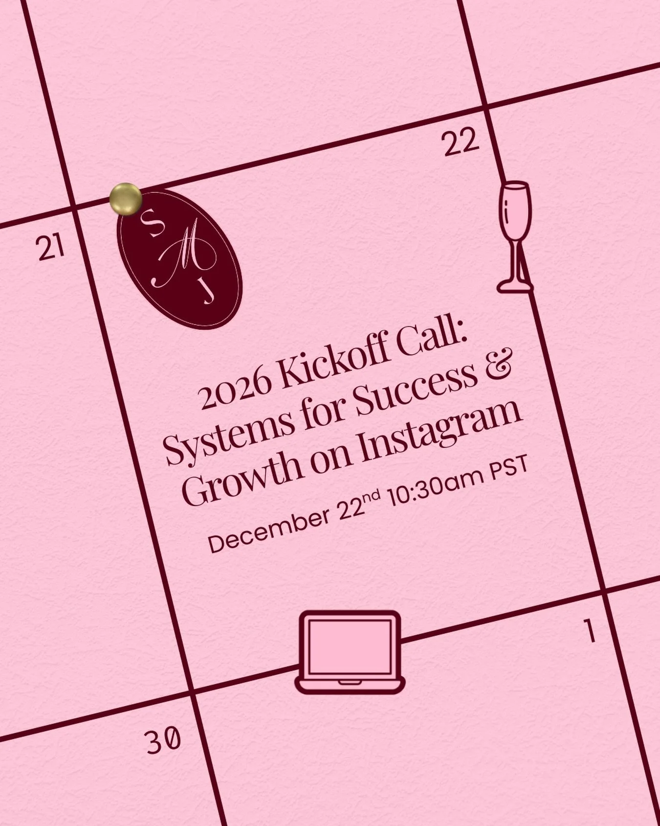 📣 December&rsquo;s Live Group Coaching Call is here!

🗓️ Monday, December 22
 🕙 10:30am PST / 1:30pm EST / 6:30pm GMT
 🎯 Theme: Kickoff 2026 &mdash; Systems for Success &amp; Growth

This month is all about building better systems to help you gro