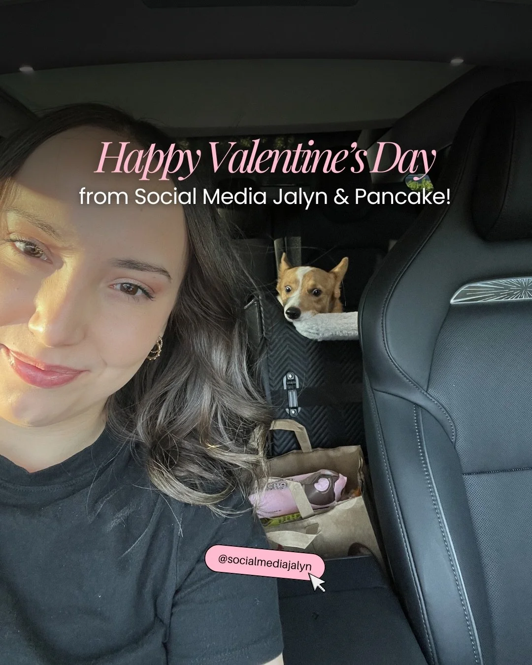 Happy Valentine&rsquo;s Day from the Social Media Jalyn Team! 👩🏻&zwj;💻🐶✨

Not featured but still deserves a shoutout is my husband who keeps everything going behind the scenes 🤭

#socialmediajalyn #socialmediamanager #corgi #smallbusinessowner