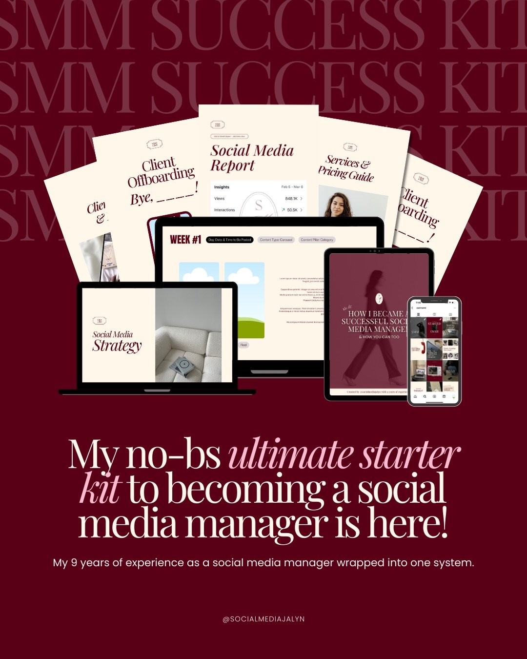 My social media manager resources are finally here!! 👩🏻&zwj;💻

I created these for SMMs who want to stop guessing and actually build a real business.

You can purchase everything individually or get the full bundle:

How to Become a Social Media M
