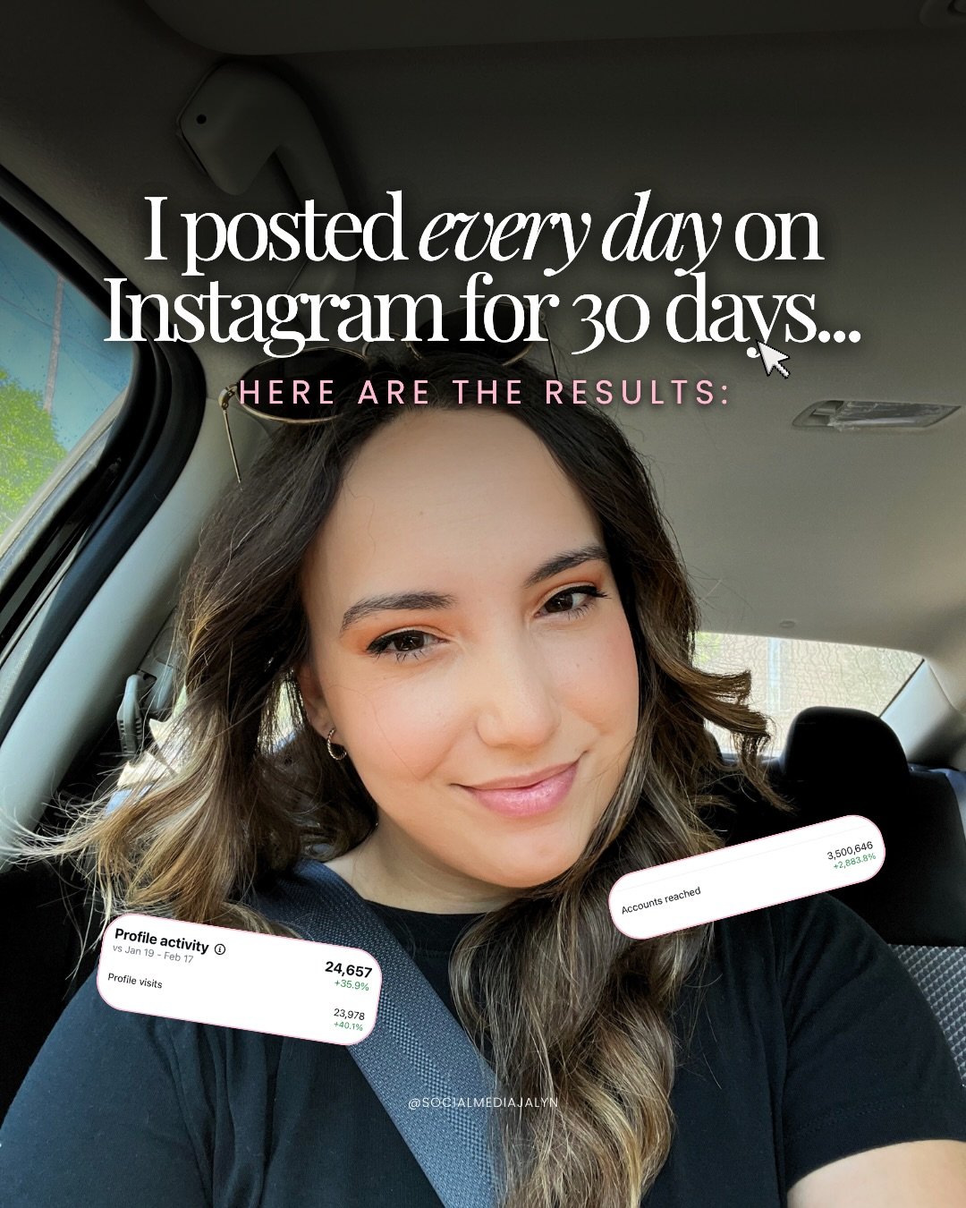 I posted every single day for 30 days as a social media manager&hellip; 

and it lowkey humbled me and reminded me why I grew in the first place lol.

The past few months I was still consistent, but I had dropped down to about 5&ndash;6 days a week, 